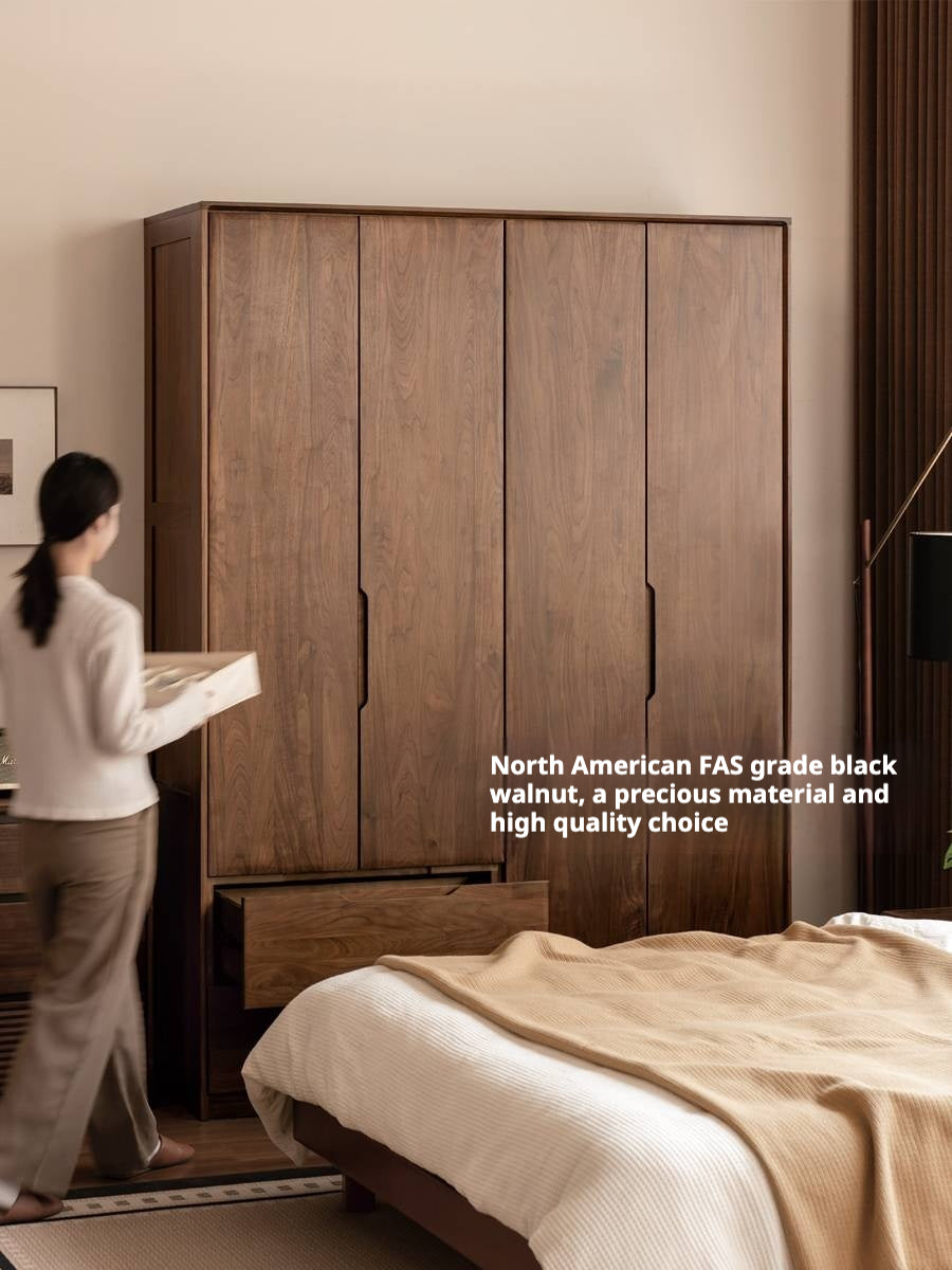 Black Walnut Solid Wood Large Wardrobe.