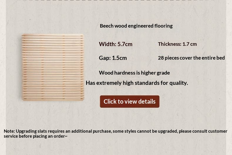 Cherry Solid Wood Fabric Upholstered Bed