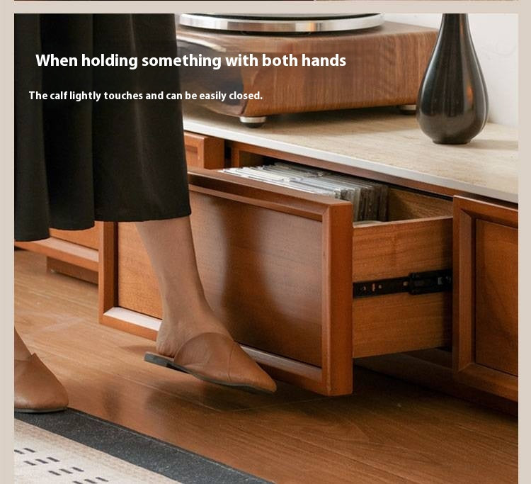 Poplar Solid Wood Ancient Style TV Cabinet