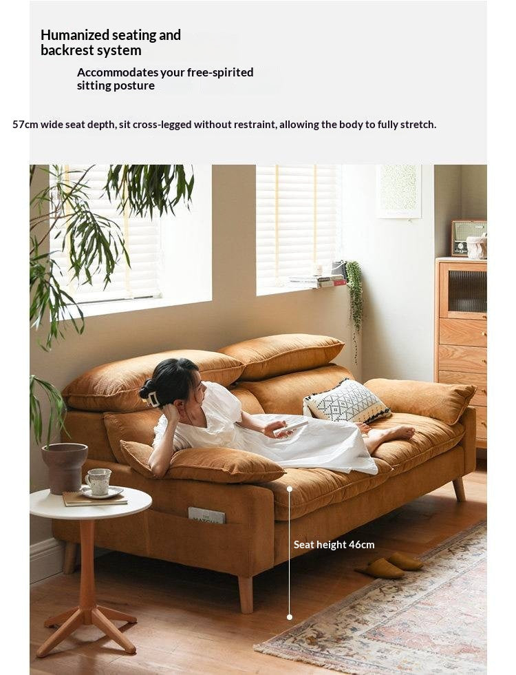 Fabric High Back Straight Sofa Modern.