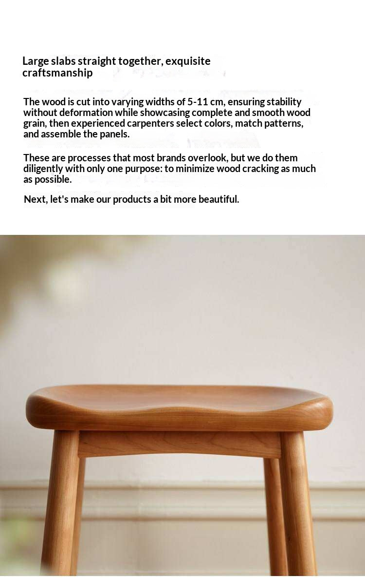 Cherry, Oak Solid Wood Makeup Stool