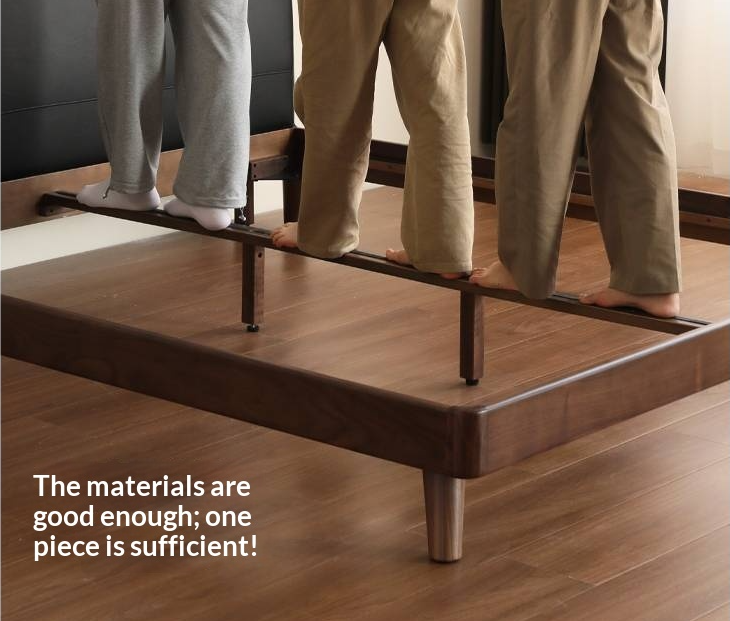 Black Walnut Solid Wood Genuine Leather Upholstered Bed