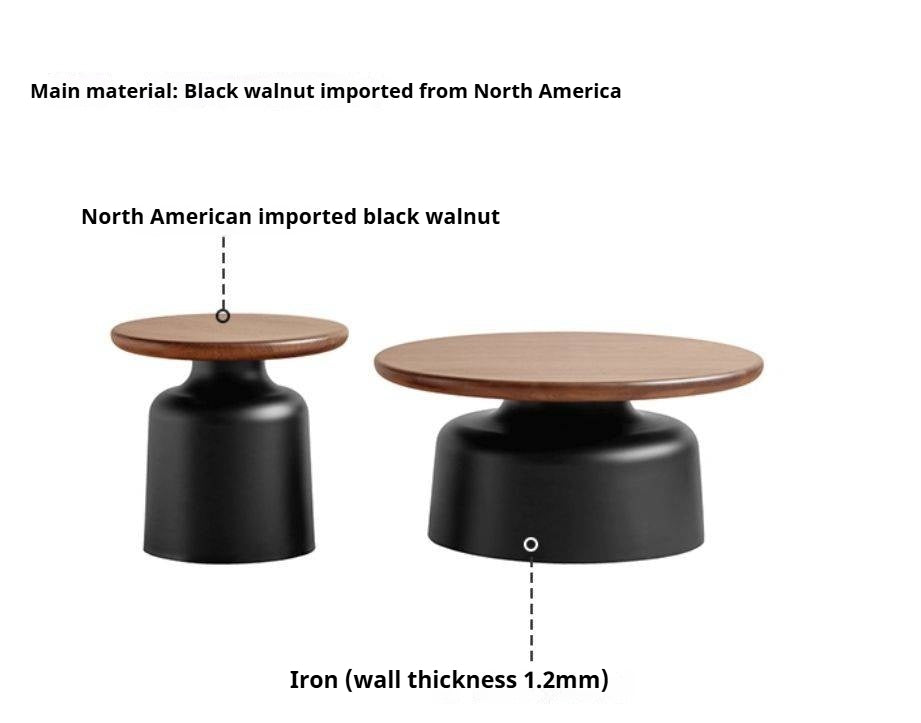 Black Walnut Solid Wood Italian Light Luxury Tea Table