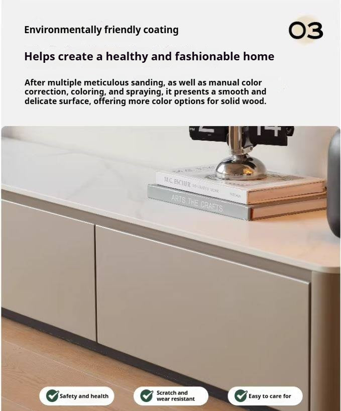 Poplar Solid Wood Rock Slab TV Stand.