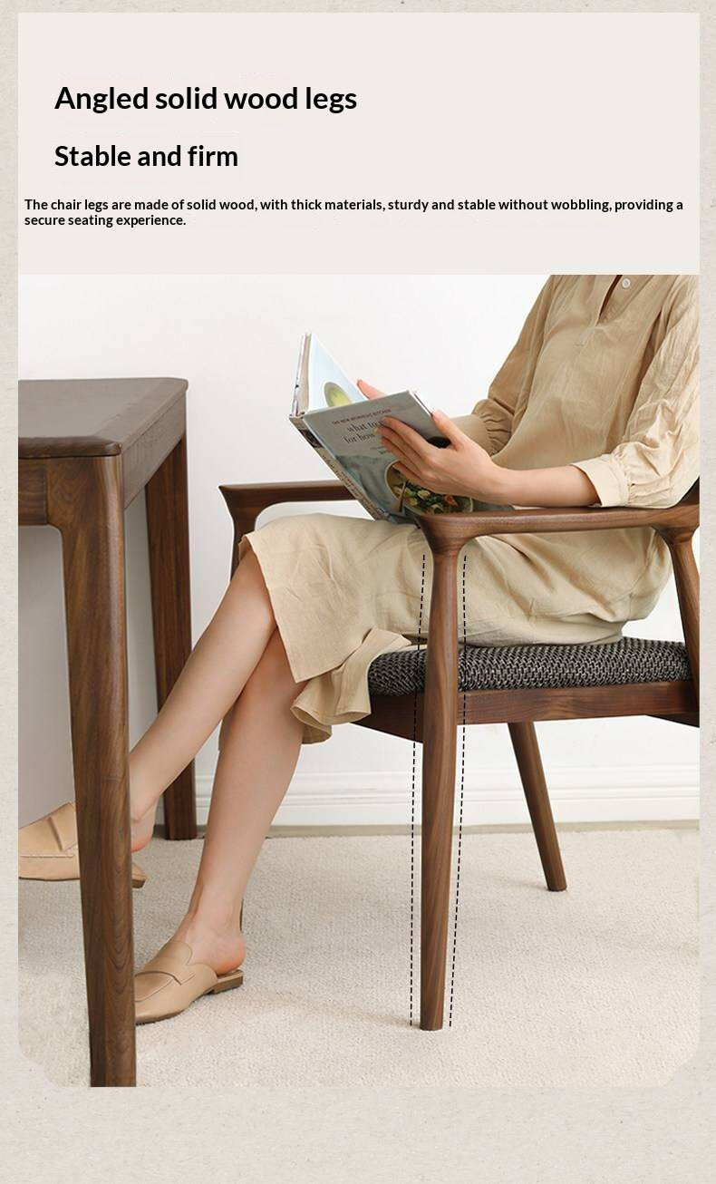 Ash Solid Wood Makeup Chair Dining Chair