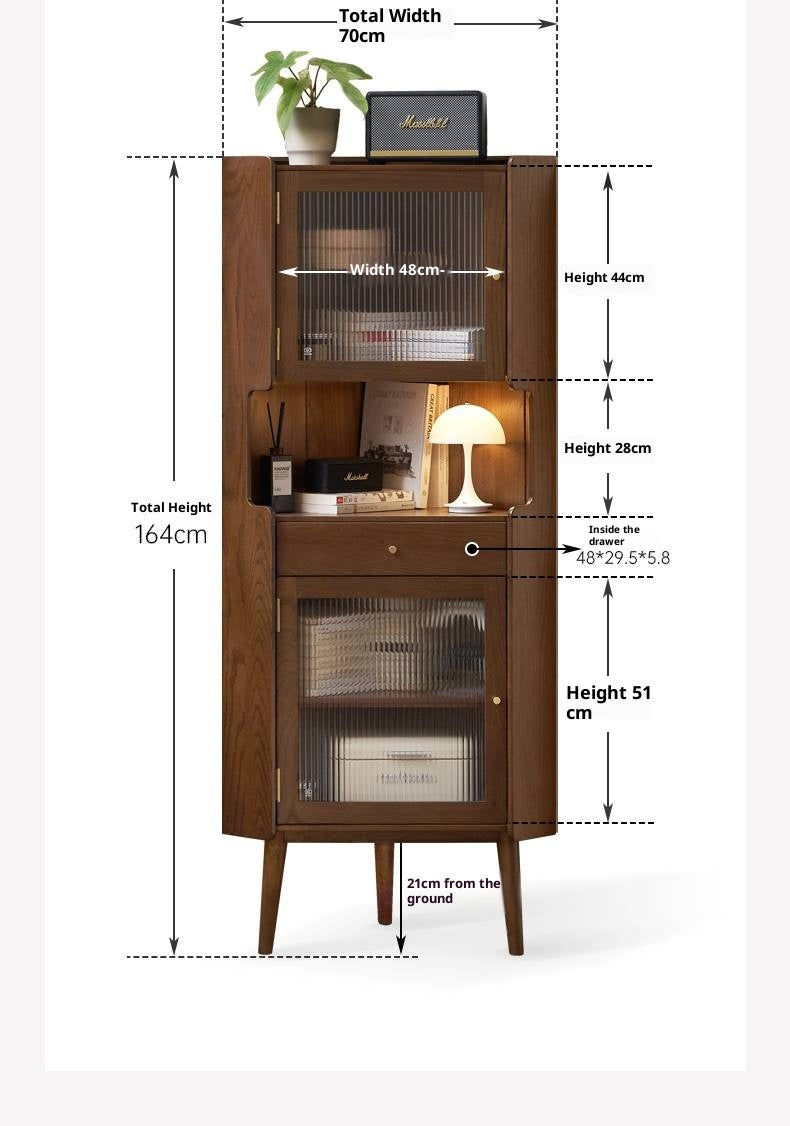 Oak Solid Wood Corner Side Cabinet