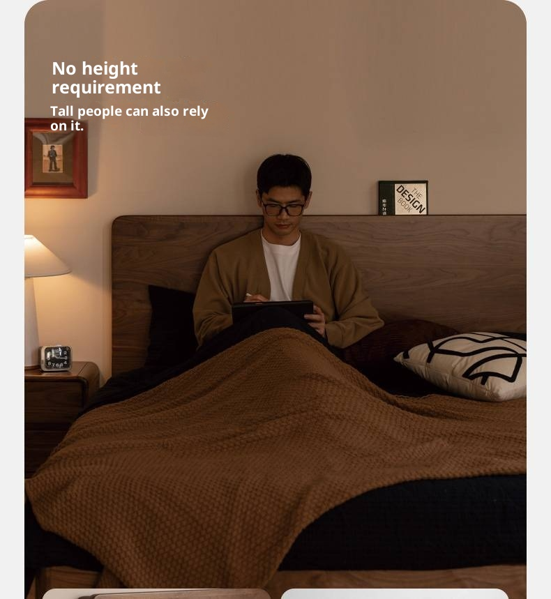 Black Walnut Solid Wood Modern Minimalist Bed