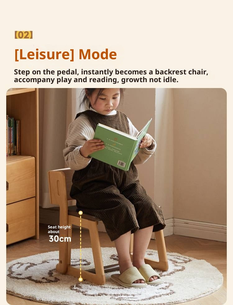 Beech Solid Wood Children's Multi-function Step Ladder Chair.