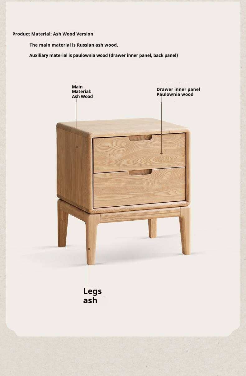 Ash Solid Wood Modern Nordic Style Nightstand