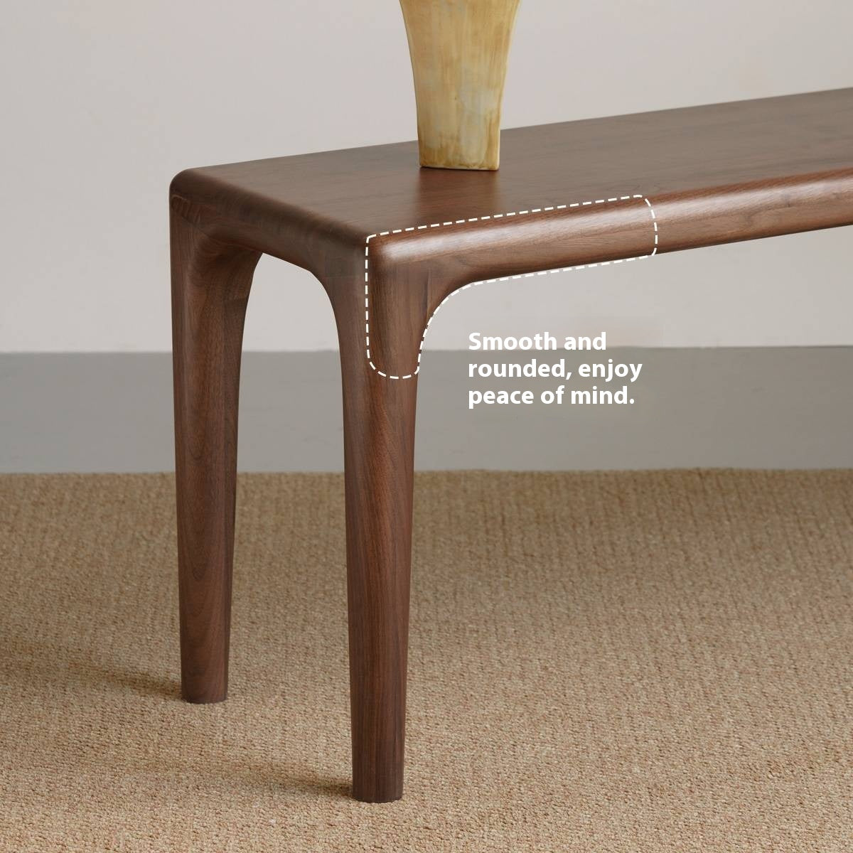 Black Walnut Solid Wood Light Luxury Style Bench