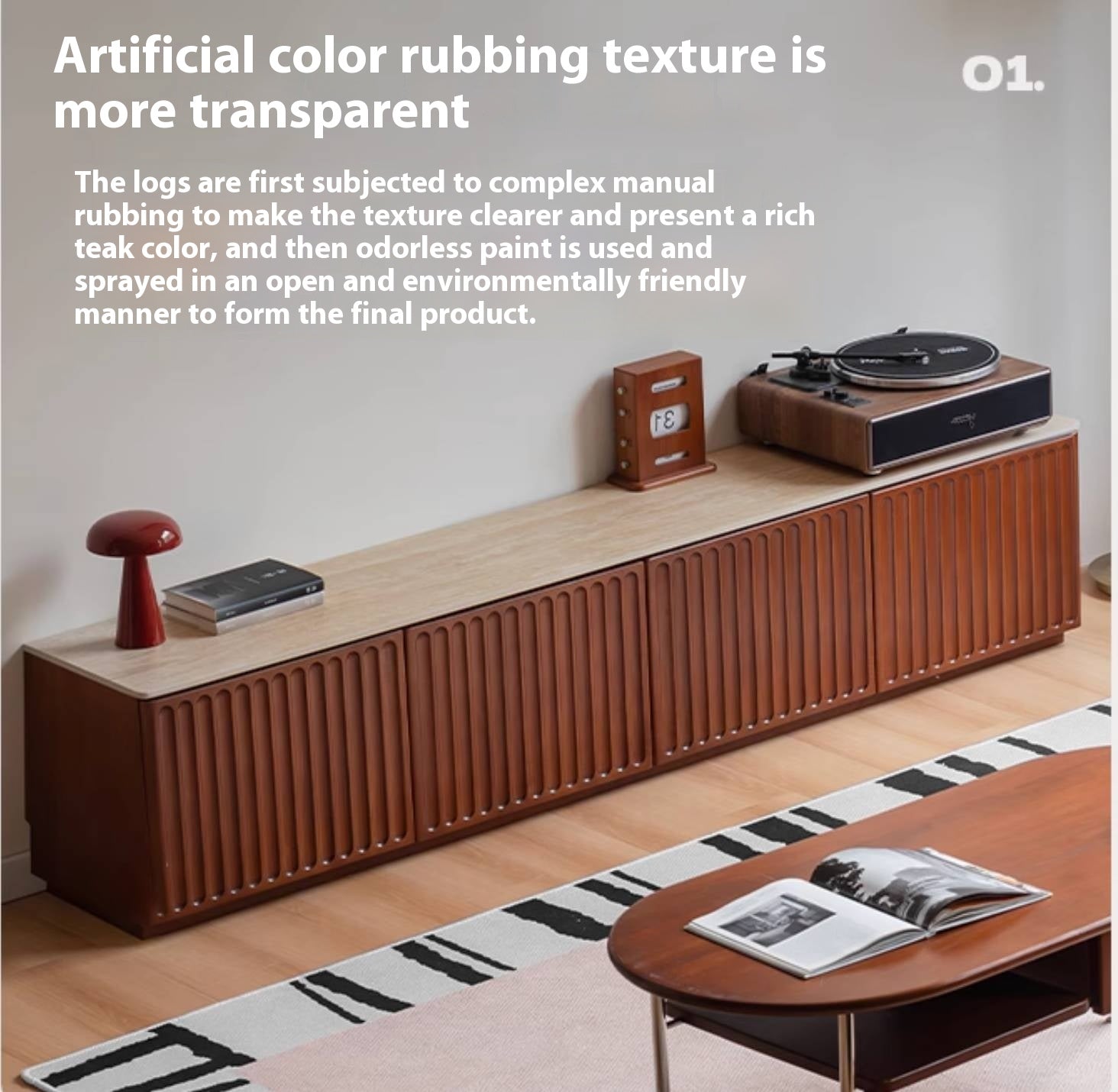 Poplar Solid Wood Antique Style TV Stand.