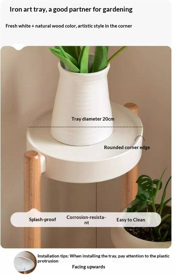 Beech Solid Wood Floor Simplified Multi layered Flower Rack