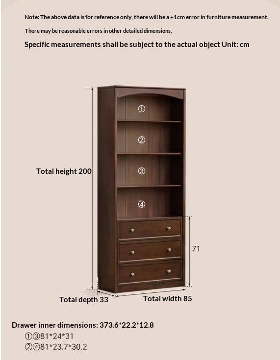 Poplar Solid Wood French Retro Style Floor Standing Display Bookcase