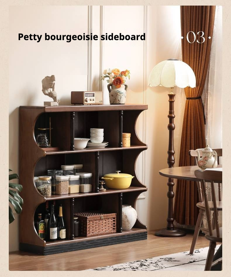 Oak Solid Wood French Retro Bookcase.