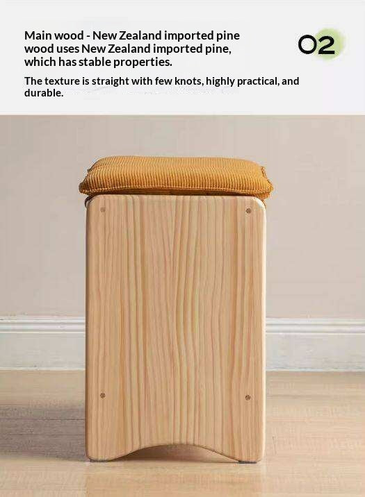 Pine Solid Wood Shoe Bench Multi-layer Log Shoe Rack