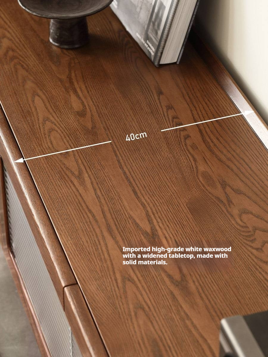 Ash Solid Wood TV Cabinet Minimalist Rock Plate