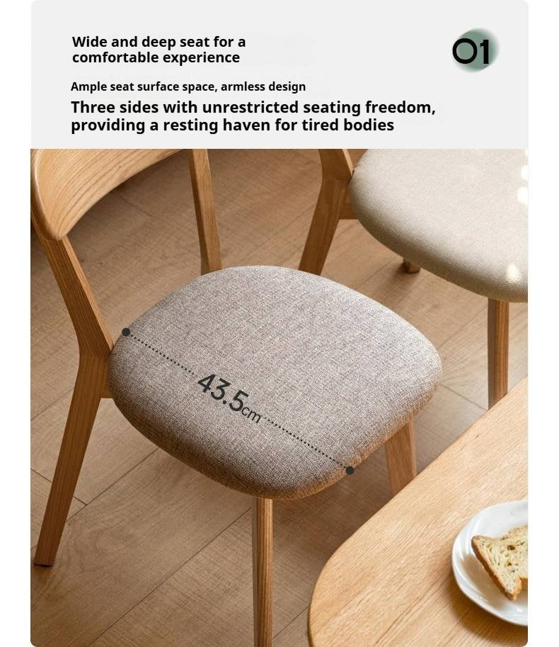 Oak Solid Wood Backrest Dining Chair.