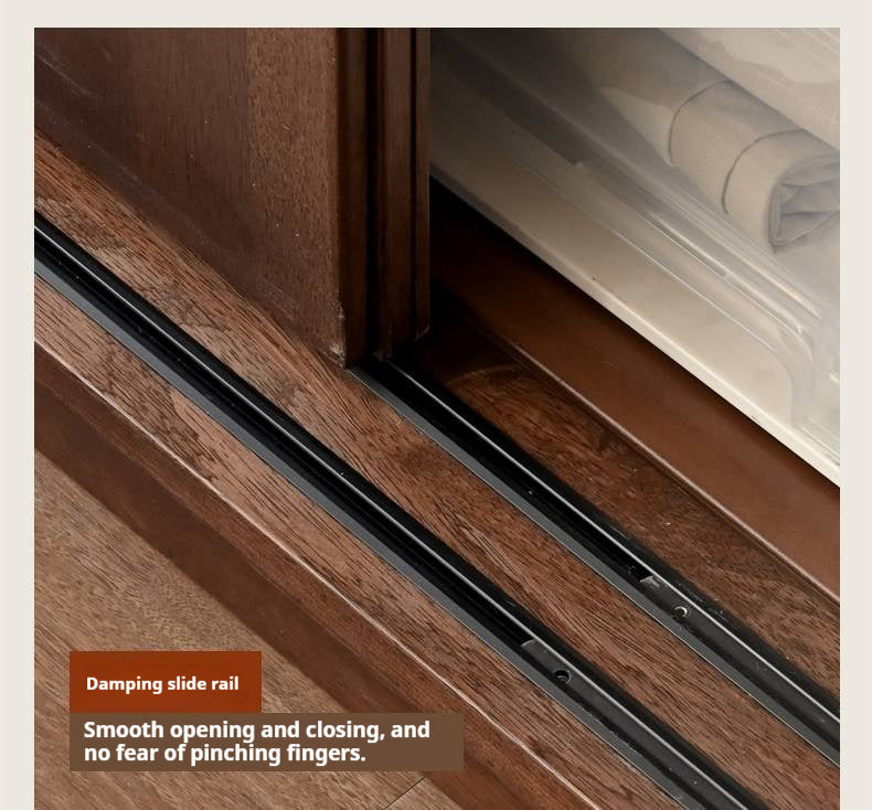 Sandalwood Solid Wood Modern Sliding Door Wardrobe.