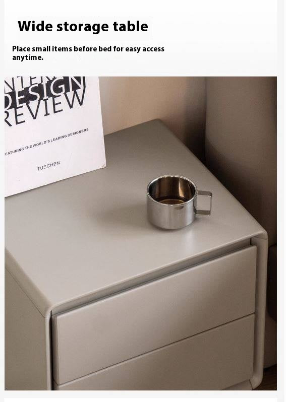 Poplar Solid Wood Modern Nightstand.