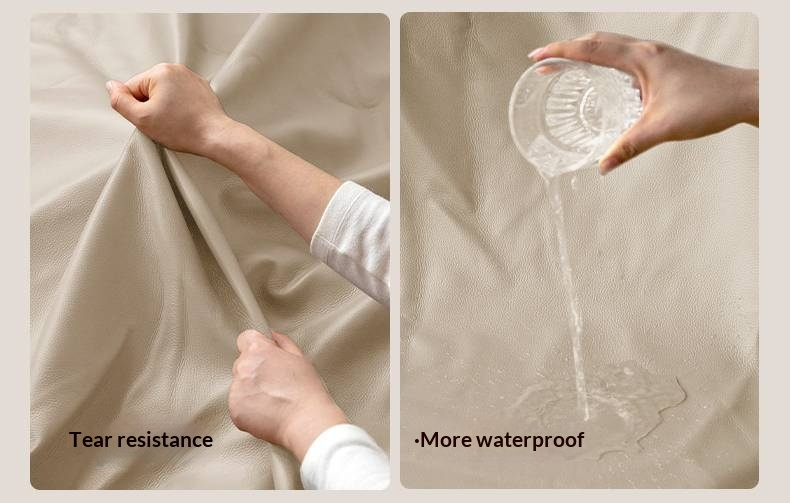 Black Walnut, Beech Solid Wood Retro Upholstered Large Bed