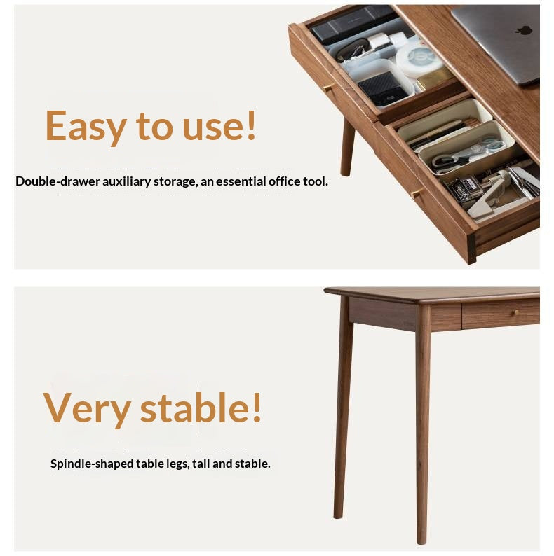 Solid Longan Hardwood, South American Walnut, Black Walnut Solid Wood Office Desk