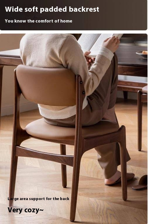 Black Walnut, Sandalwood Solid Wood Modern Dining Chair