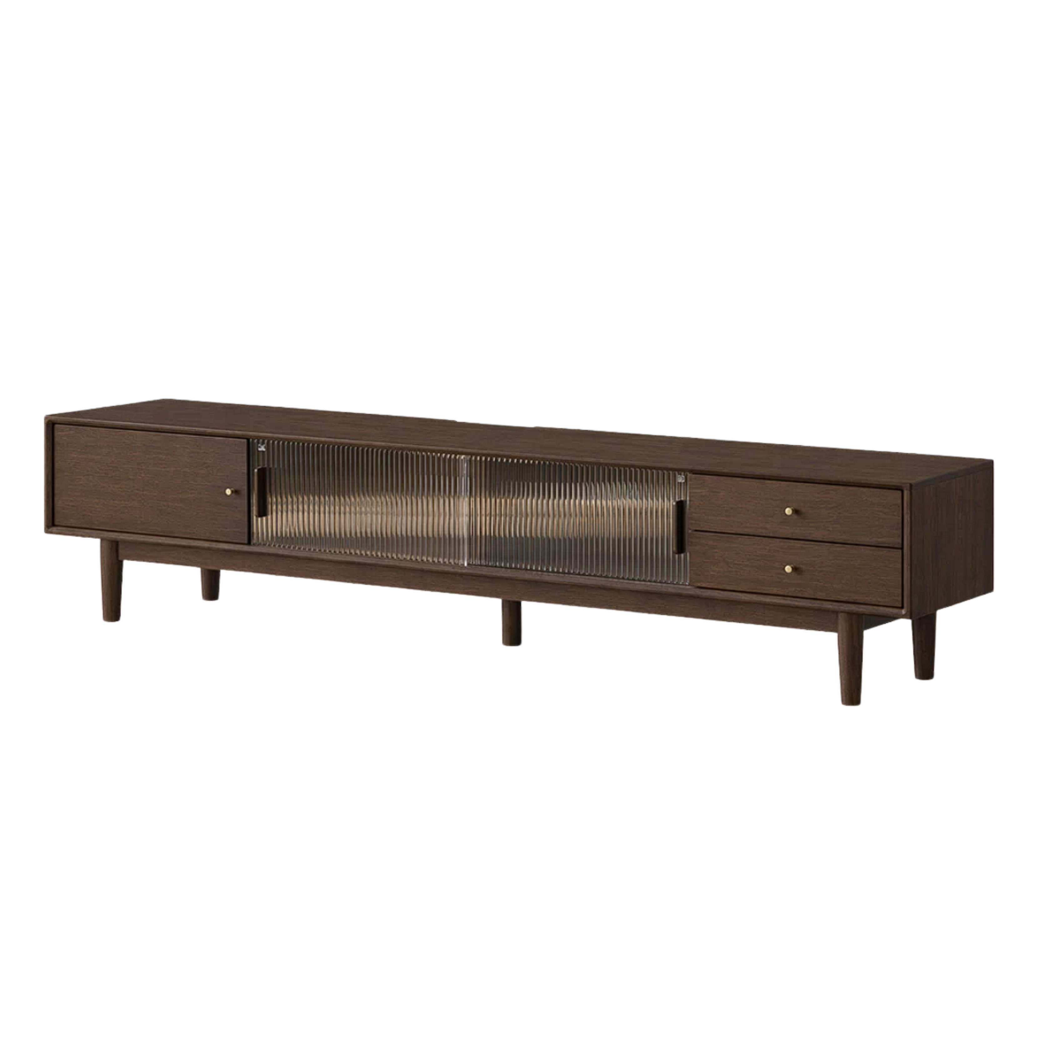 Golden Sandalwood, Rosewood Solid Wood Modern TV Stand