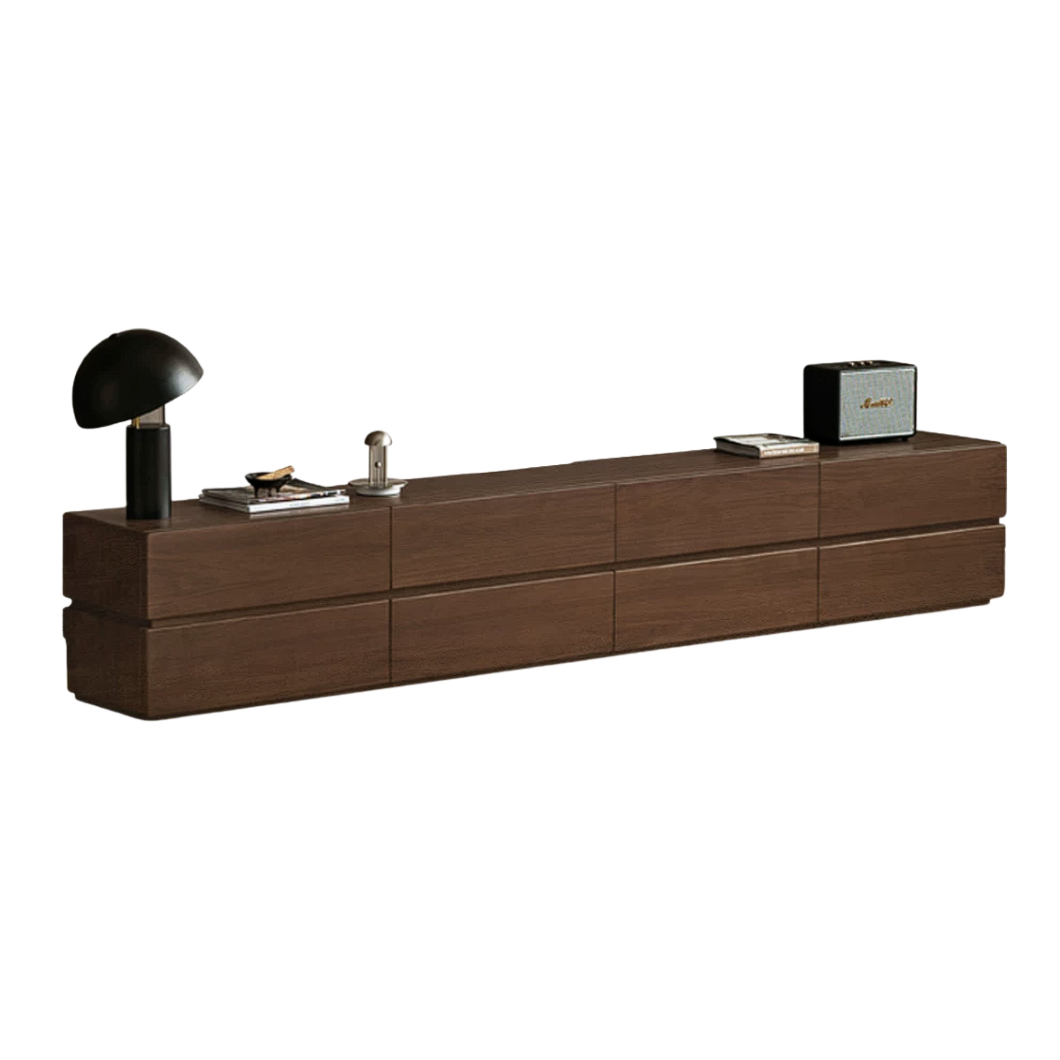 Black Walnut, Rosewood Solid Italian Light Luxury TV Stand