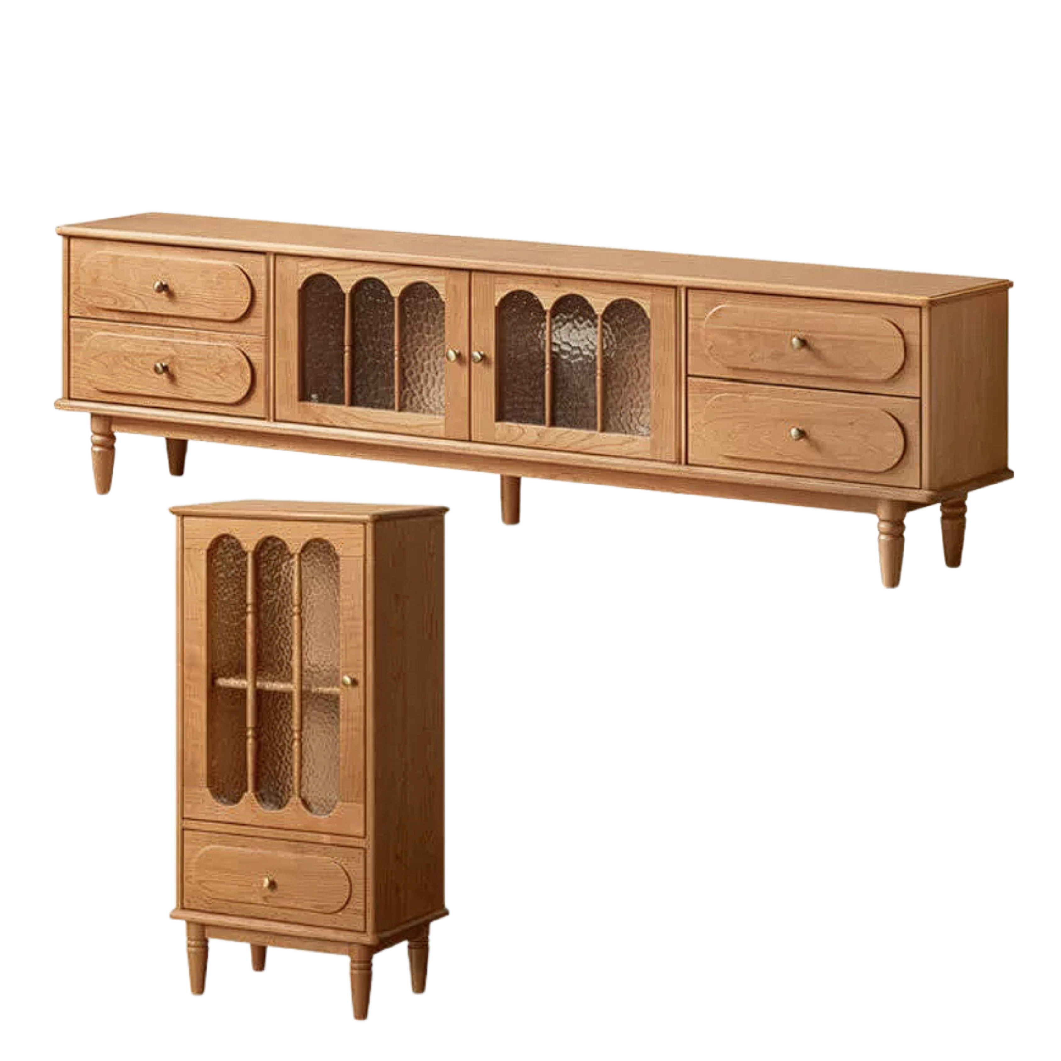 Cherry Solid Wood Style French Retro TV Stand