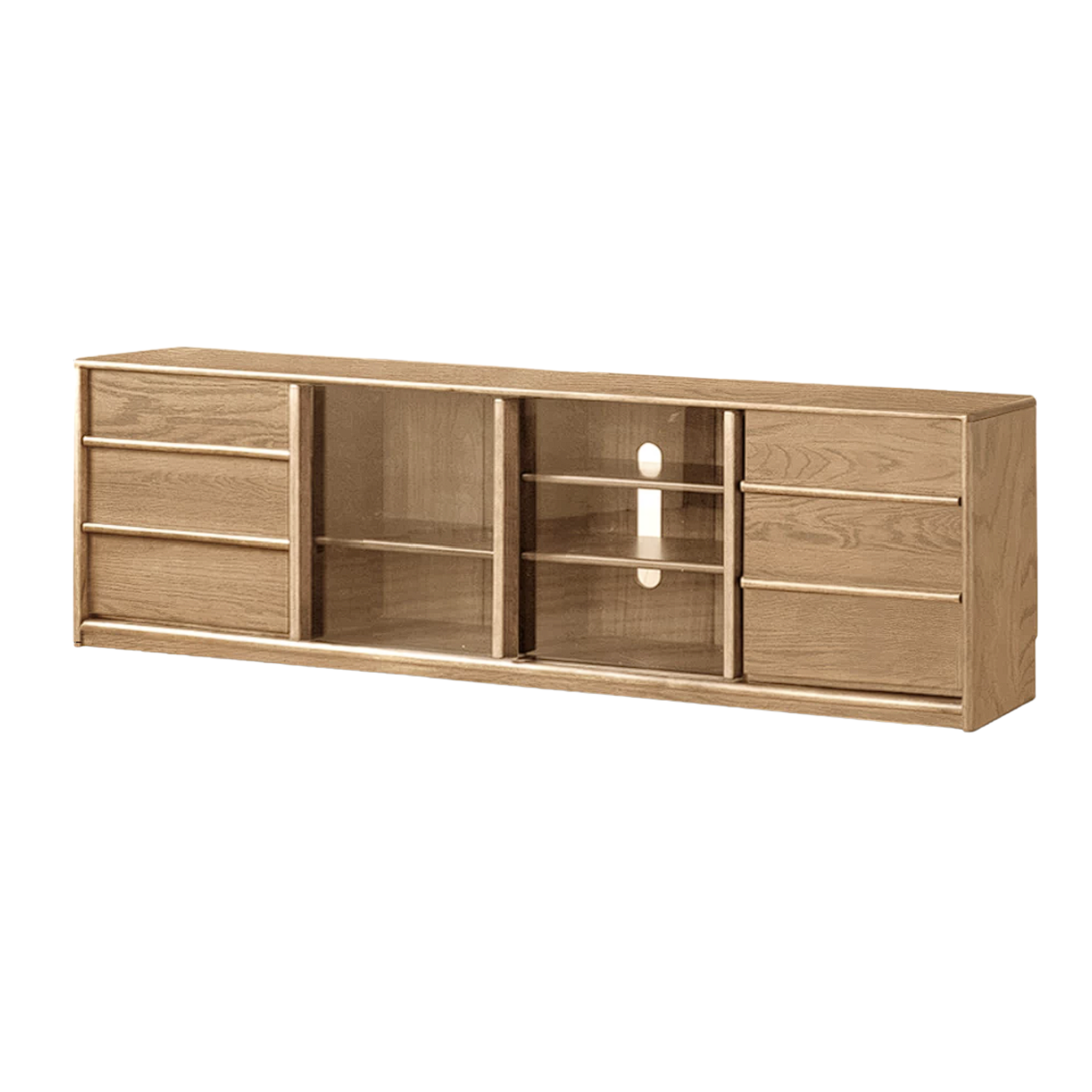Golden Sandalwood, Black Walnut, Oak Solid Wood TV Cabinet