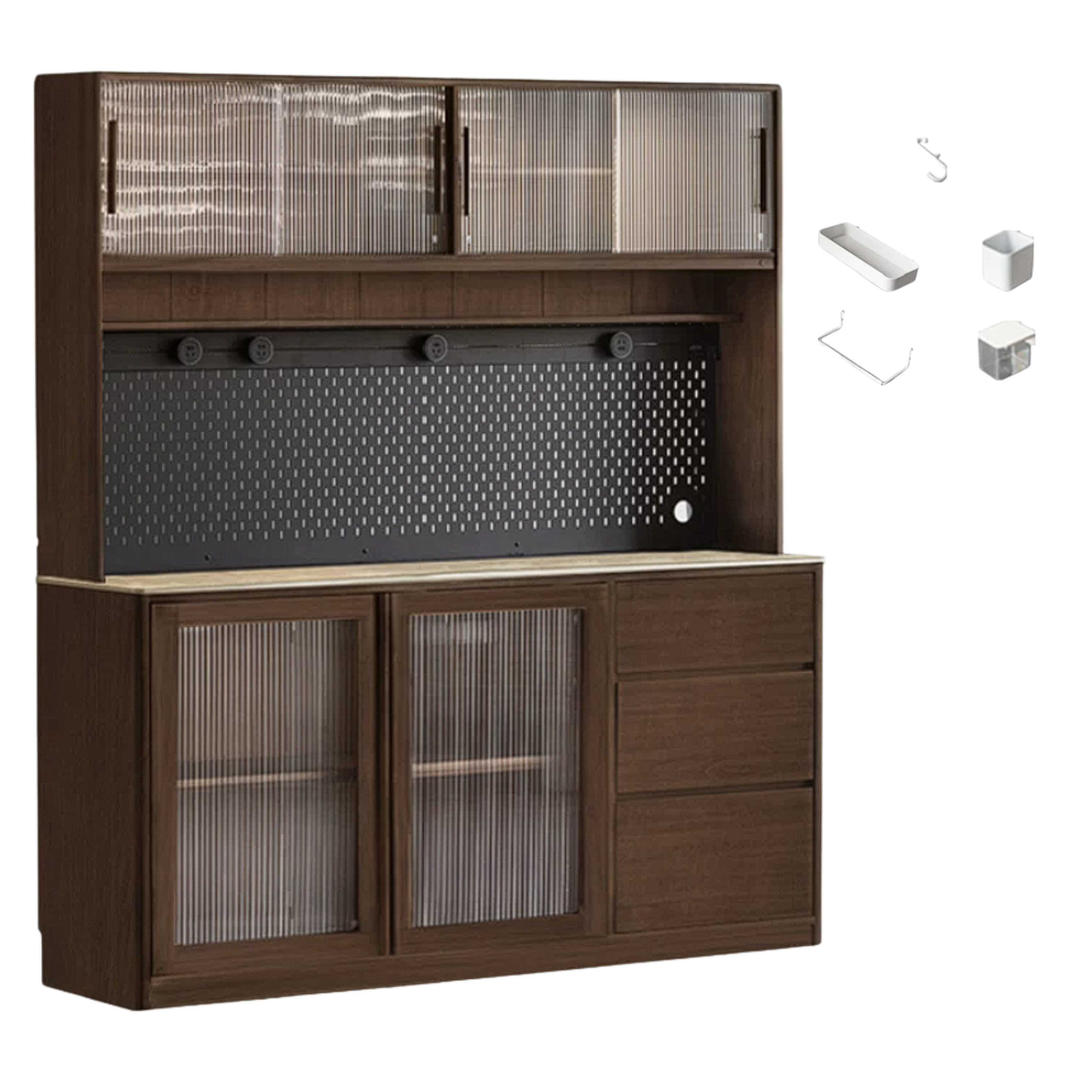 Sandalwood, Ash Solid Wood Rock Board Modern Sideboard