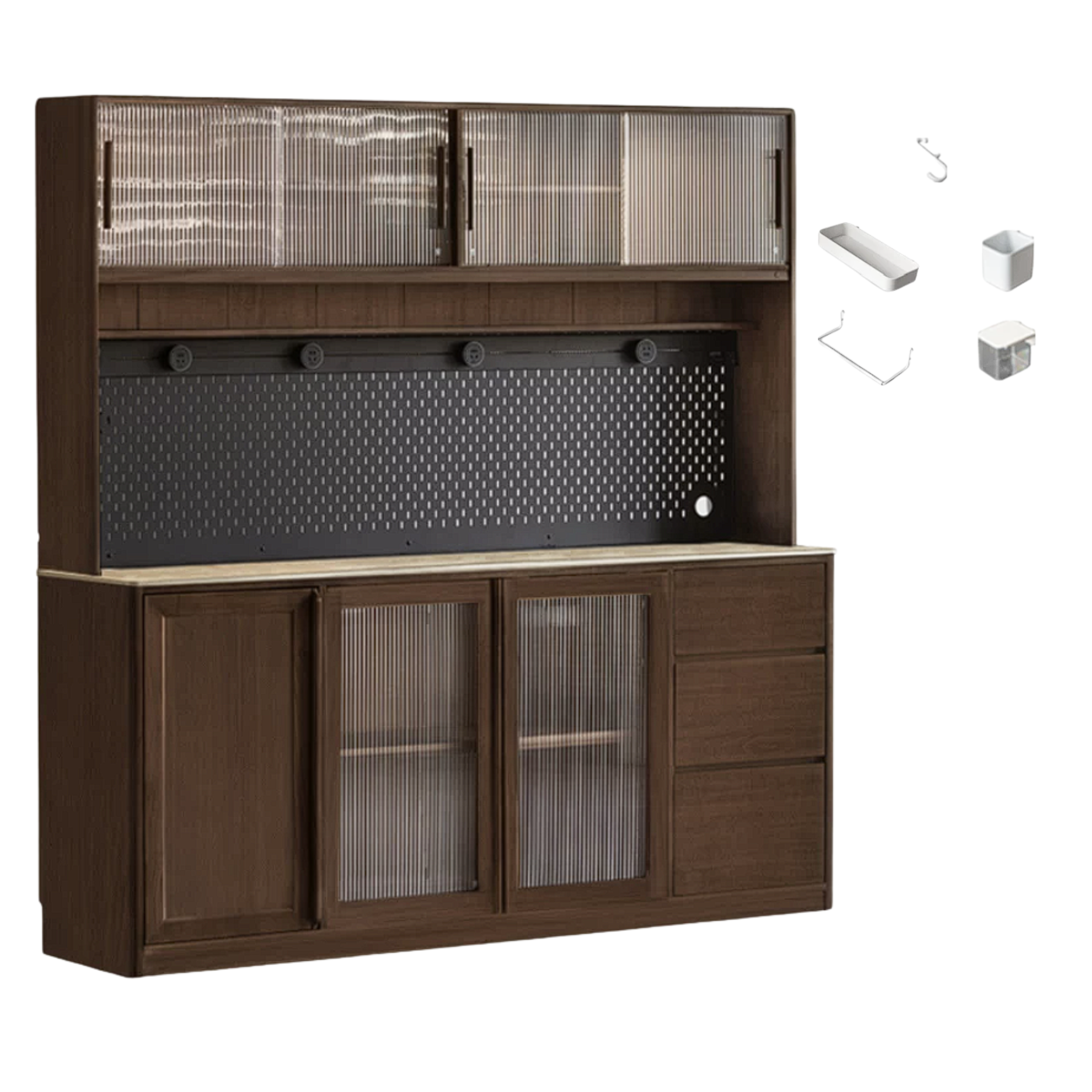 Sandalwood, Ash Solid Wood Rock Board Modern Sideboard