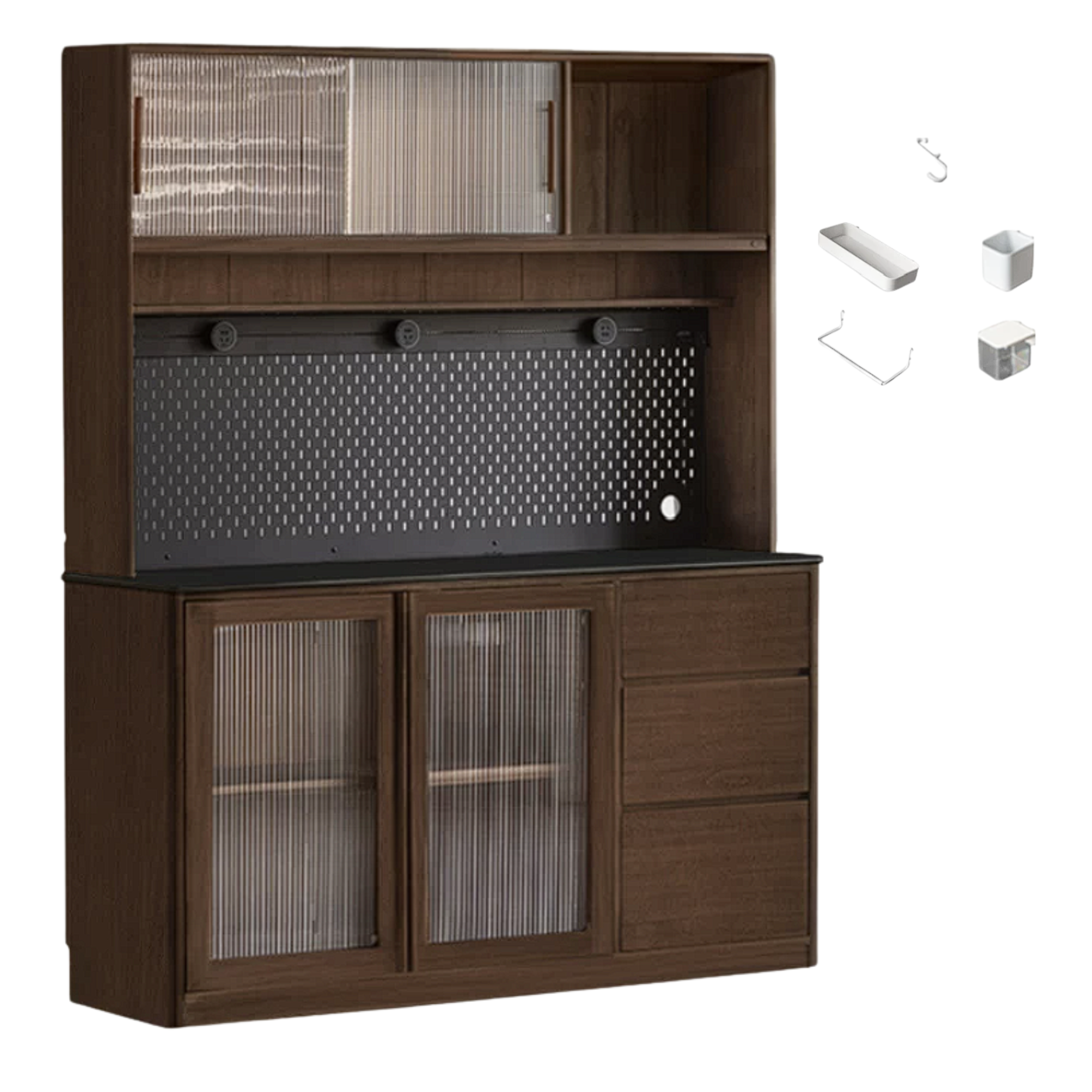 Sandalwood, Ash Solid Wood Rock Board Modern Sideboard