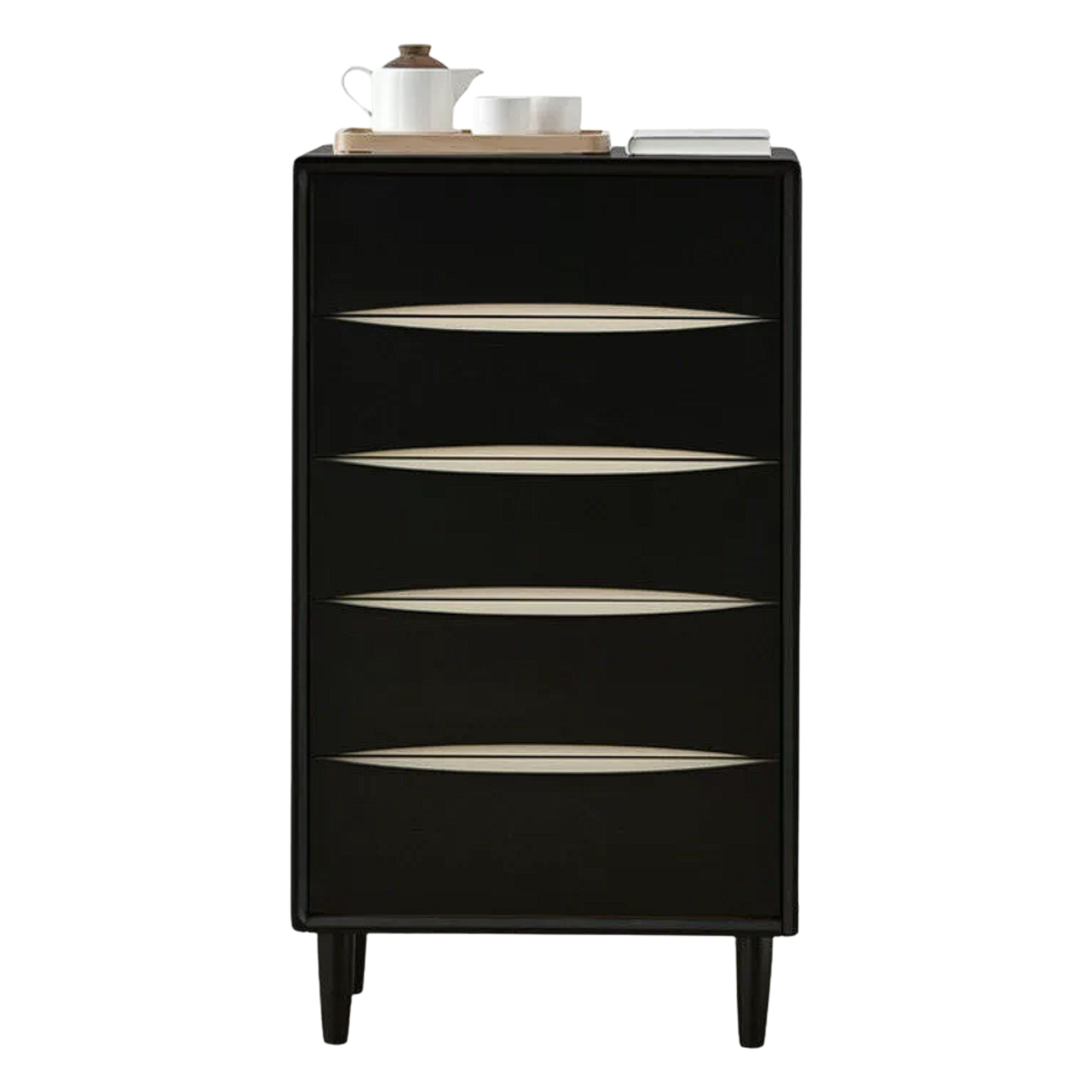 Rubberwood Solid Wood Chest of Drawers Moonwave Dresser