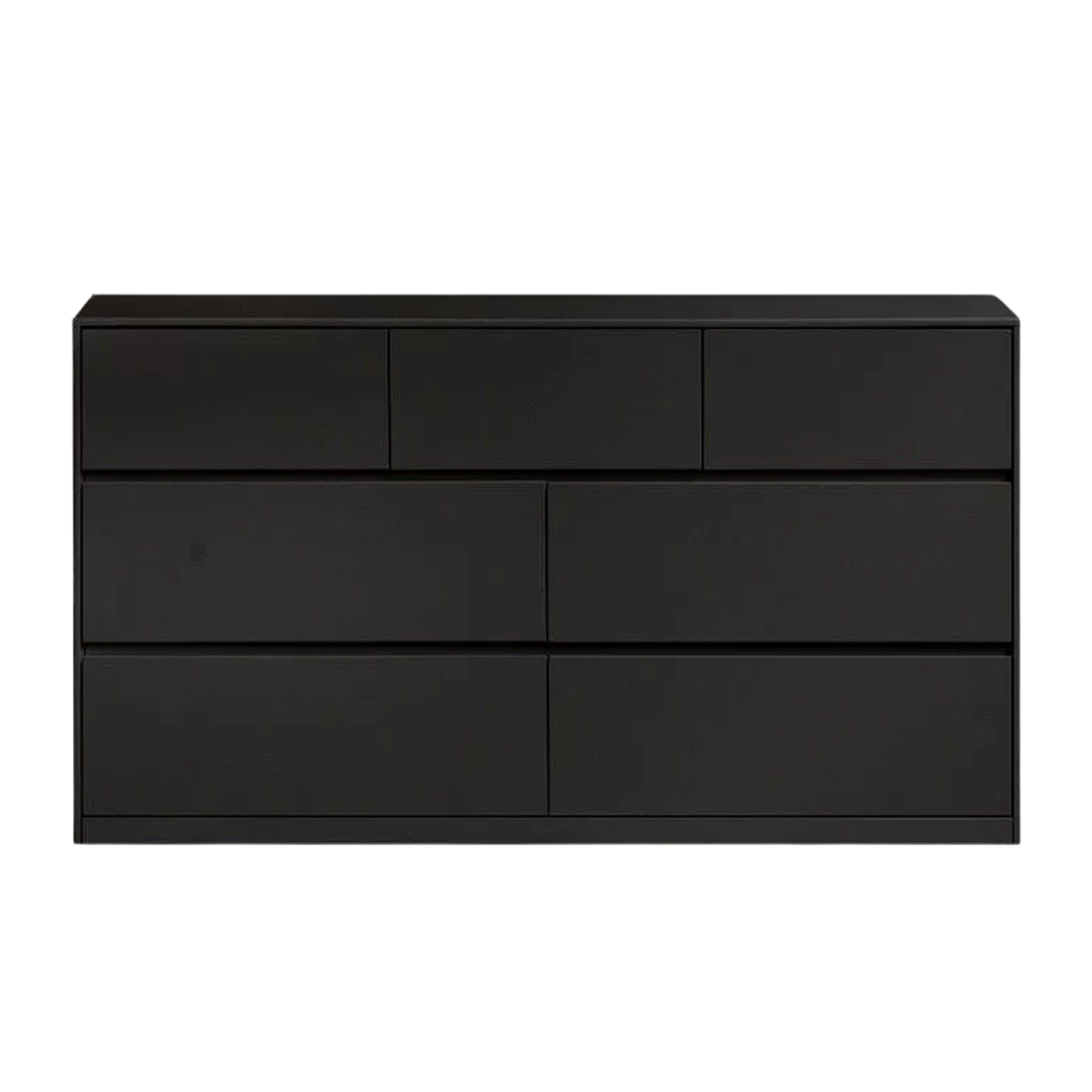 Rubberwood Solid Wood Chest of Drawers Deep Espresso Black dresser