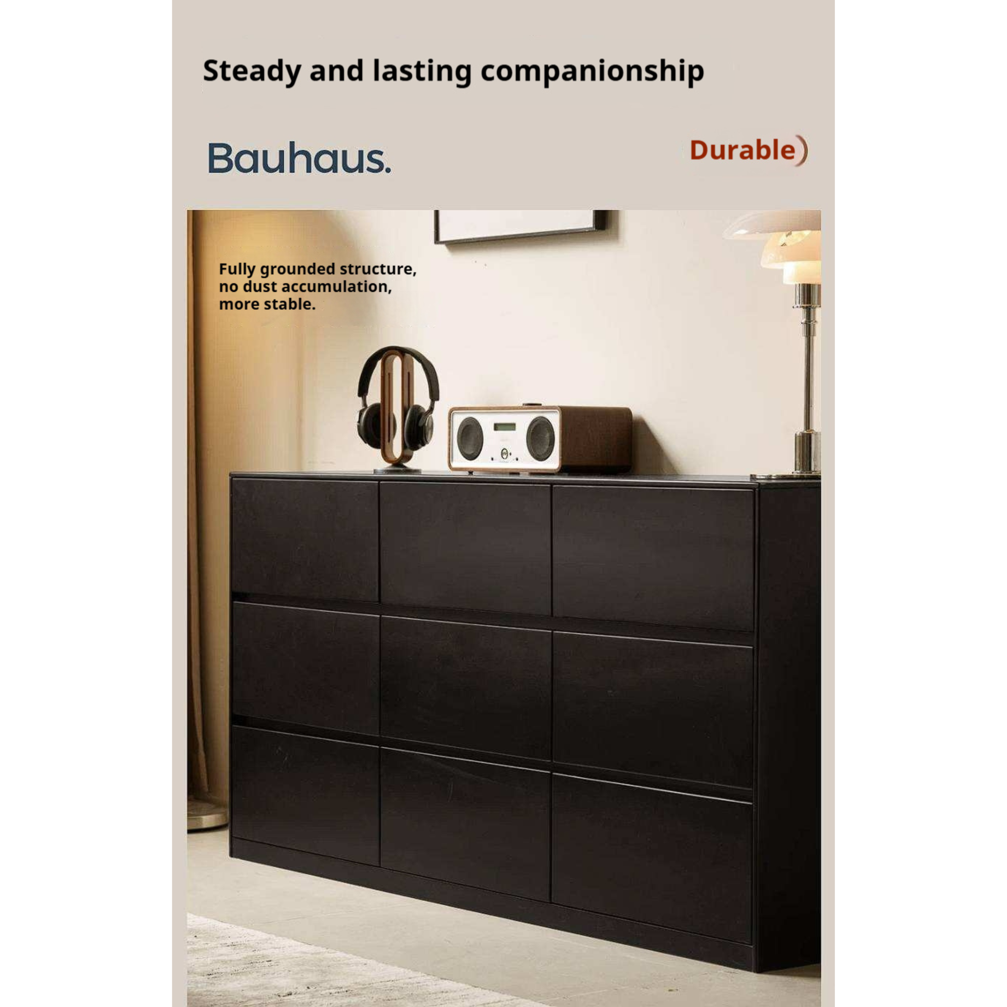 Rubberwood Solid Wood Chest of Drawers Deep Espresso Black dresser
