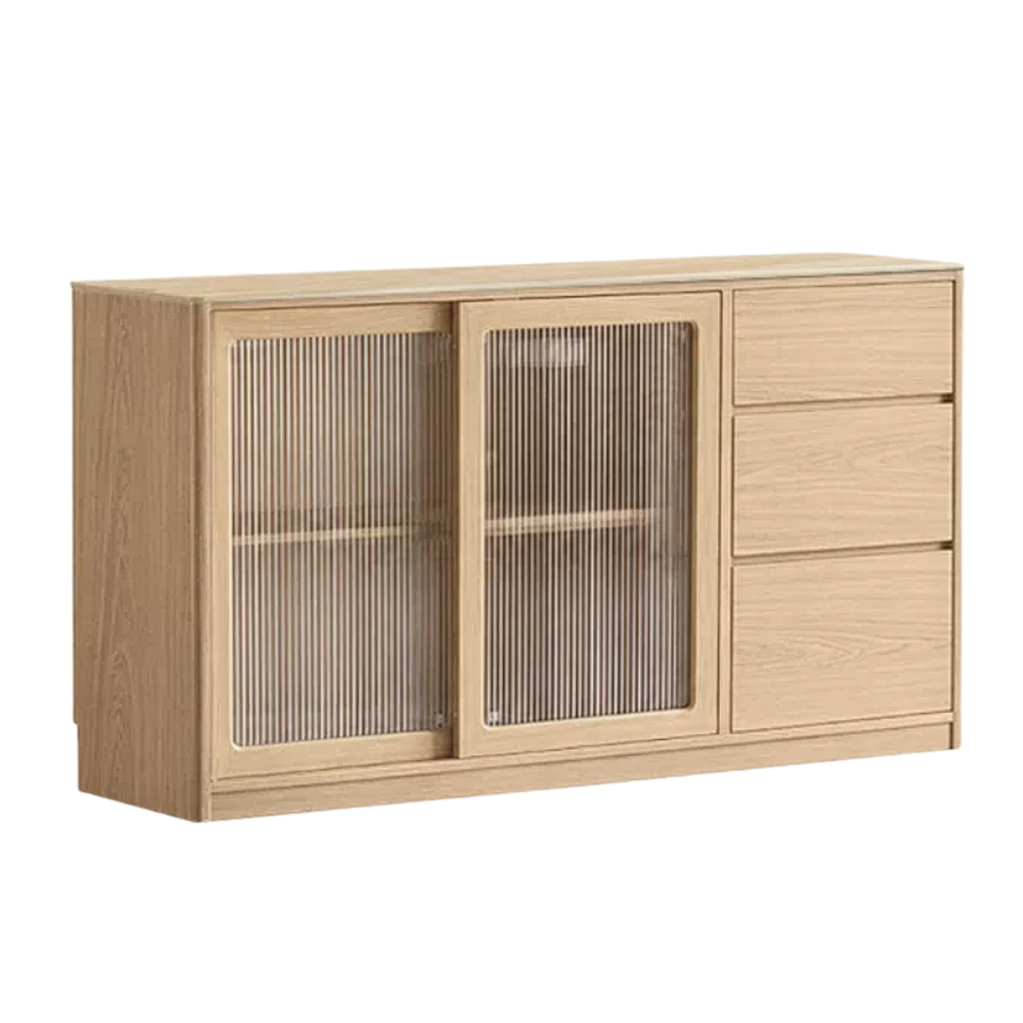 Ash Solid Wood White Wax Rock Plate Sideboard