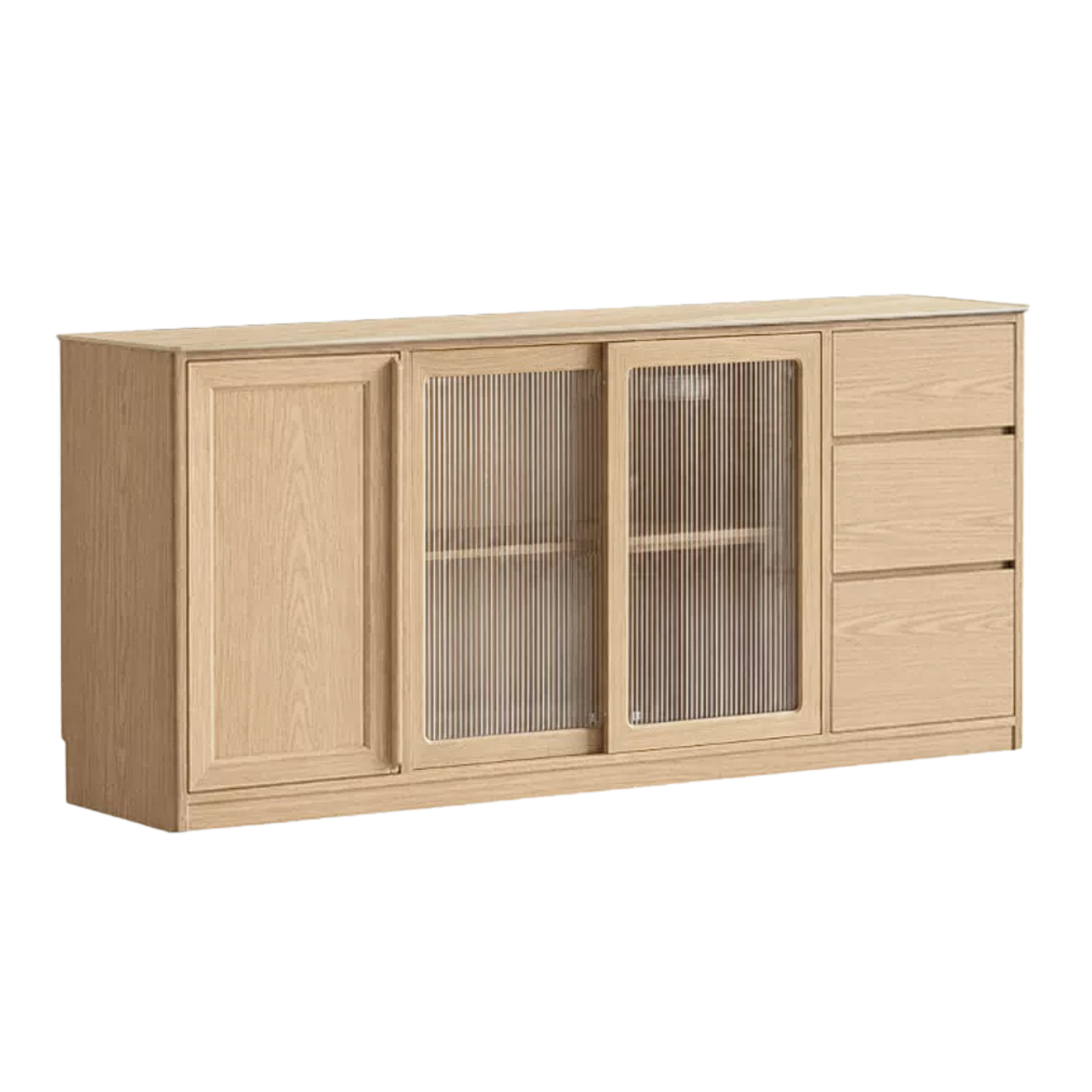Ash Solid Wood White Wax Rock Plate Sideboard