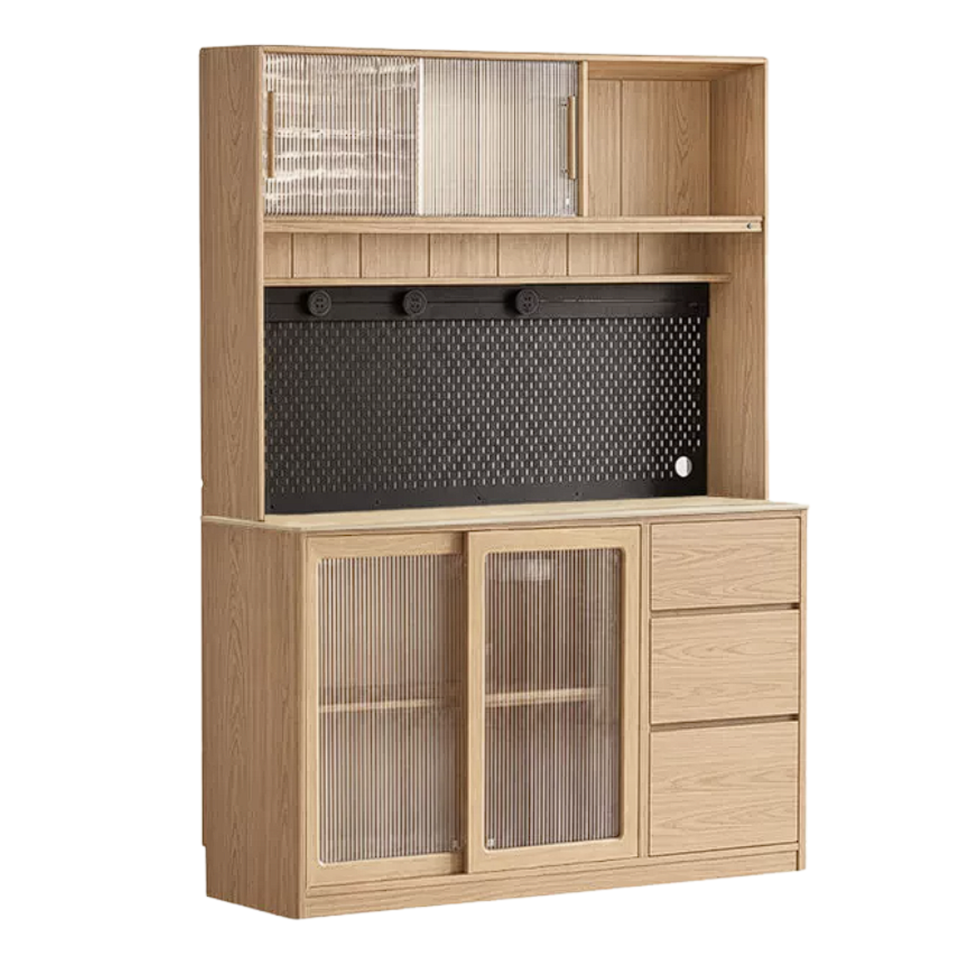 Ash Solid Wood White Wax Rock Plate Sideboard