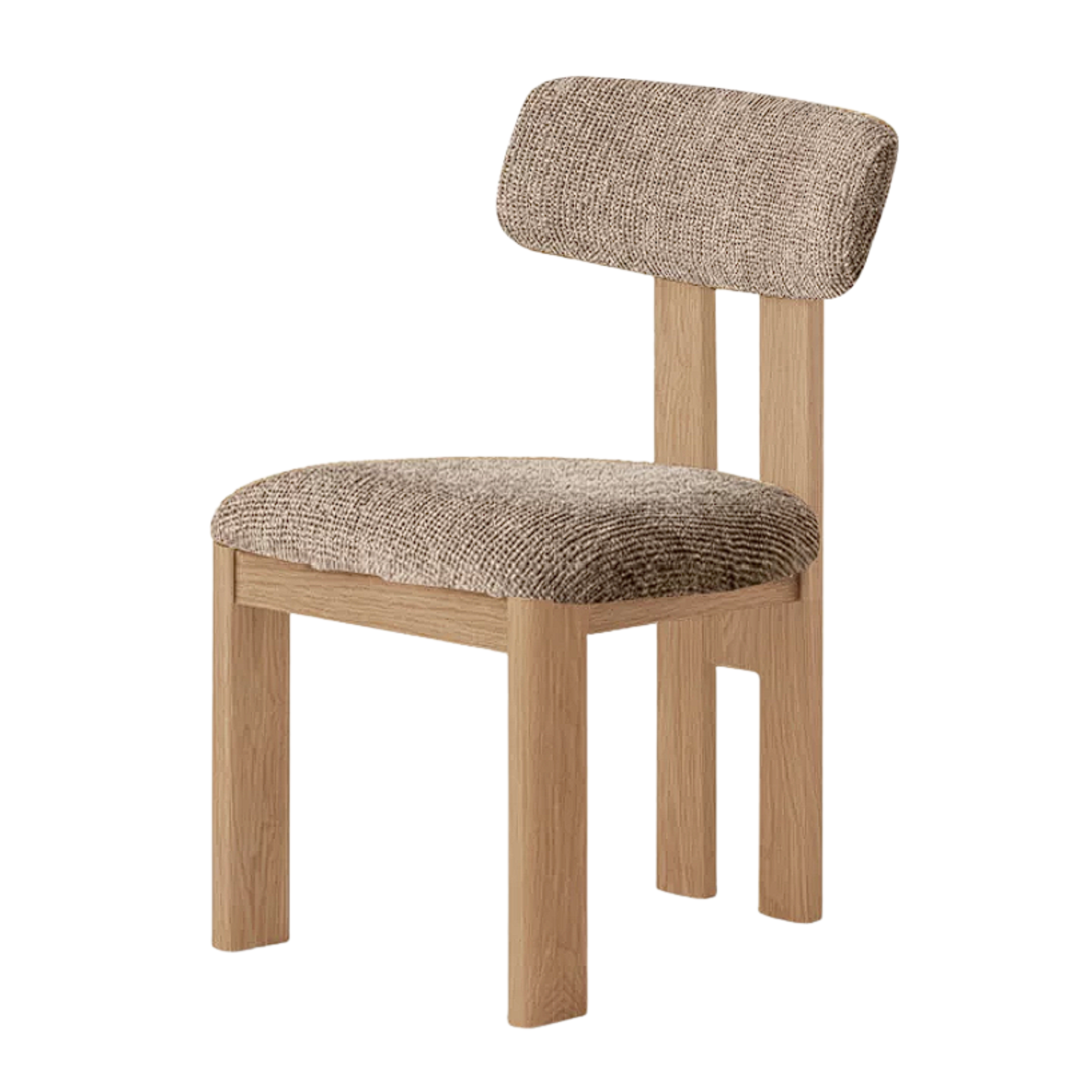 4 pcs -Oak, Black walnut solid wood Upholstered Dining Chair, Postmodern Retro
