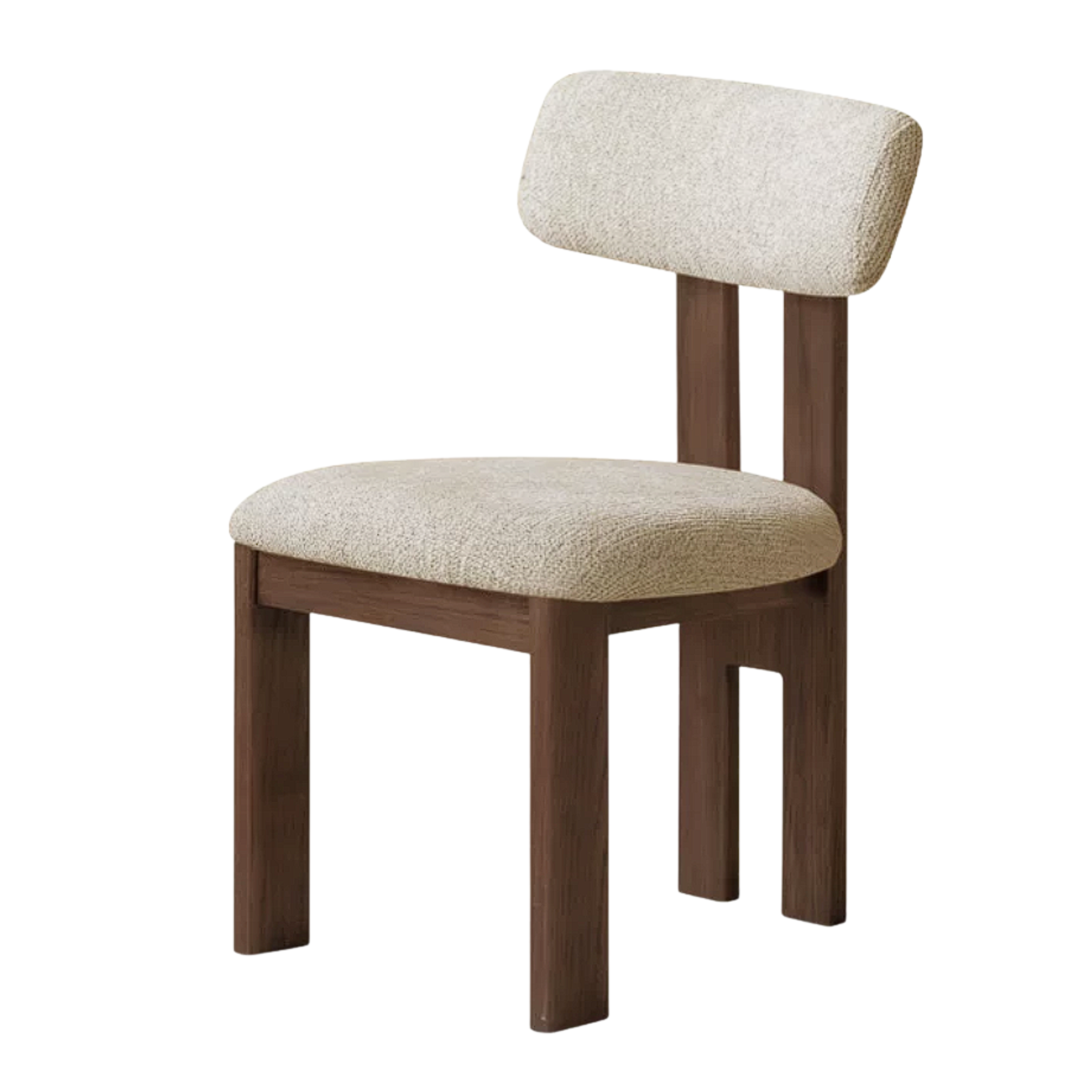 4 pcs -Oak, Black walnut solid wood Upholstered Dining Chair, Postmodern Retro