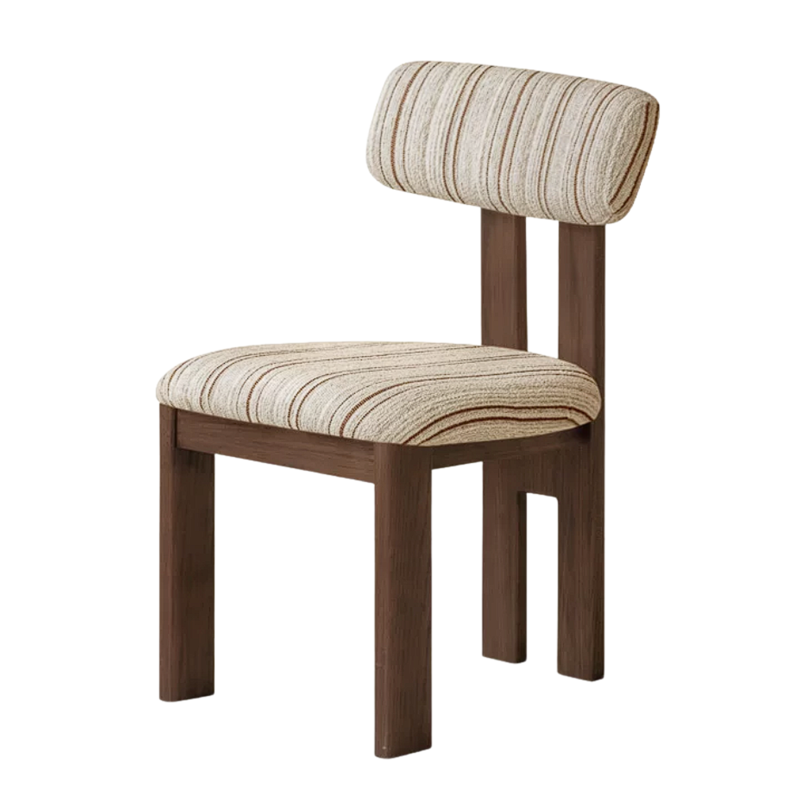 4 pcs -Oak, Black walnut solid wood Upholstered Dining Chair, Postmodern Retro