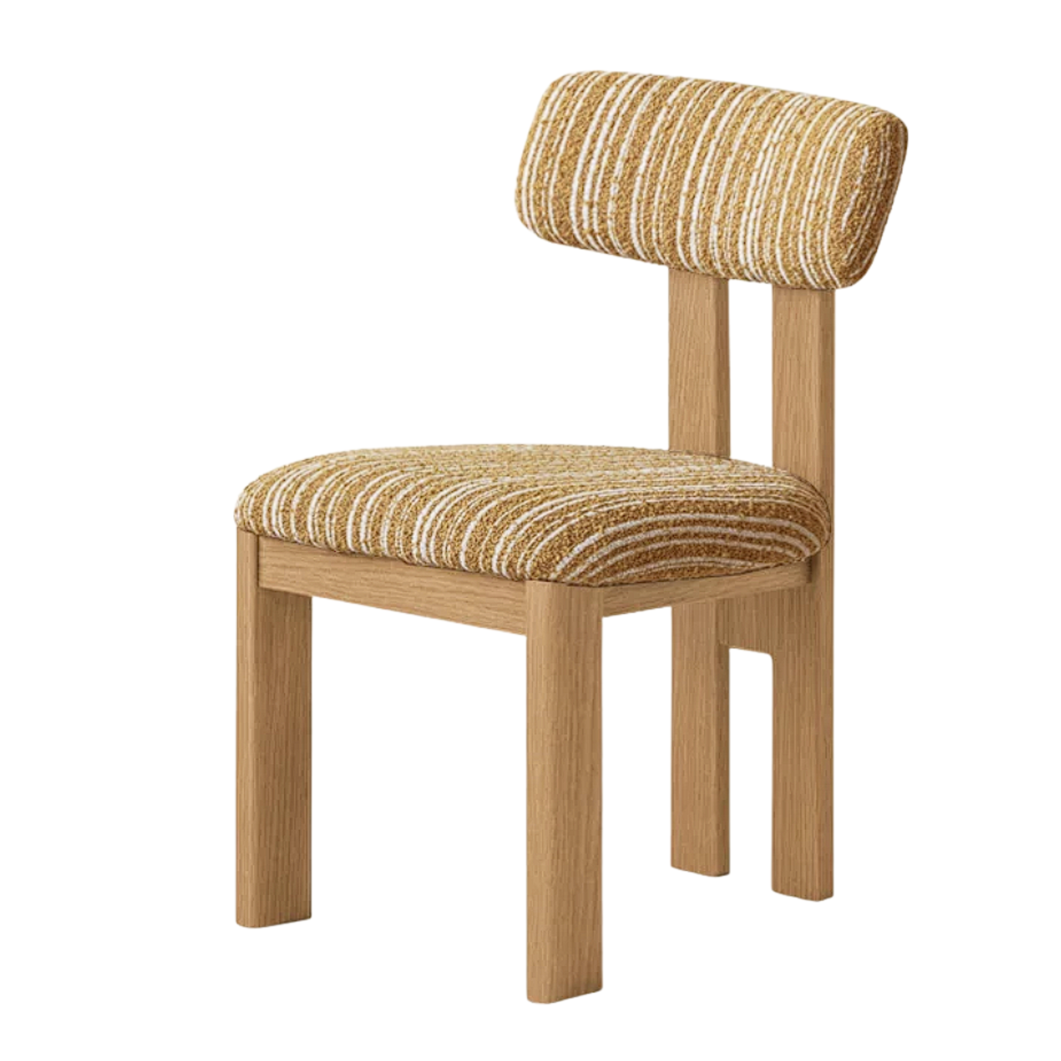 4 pcs -Oak, Black walnut solid wood Upholstered Dining Chair, Postmodern Retro