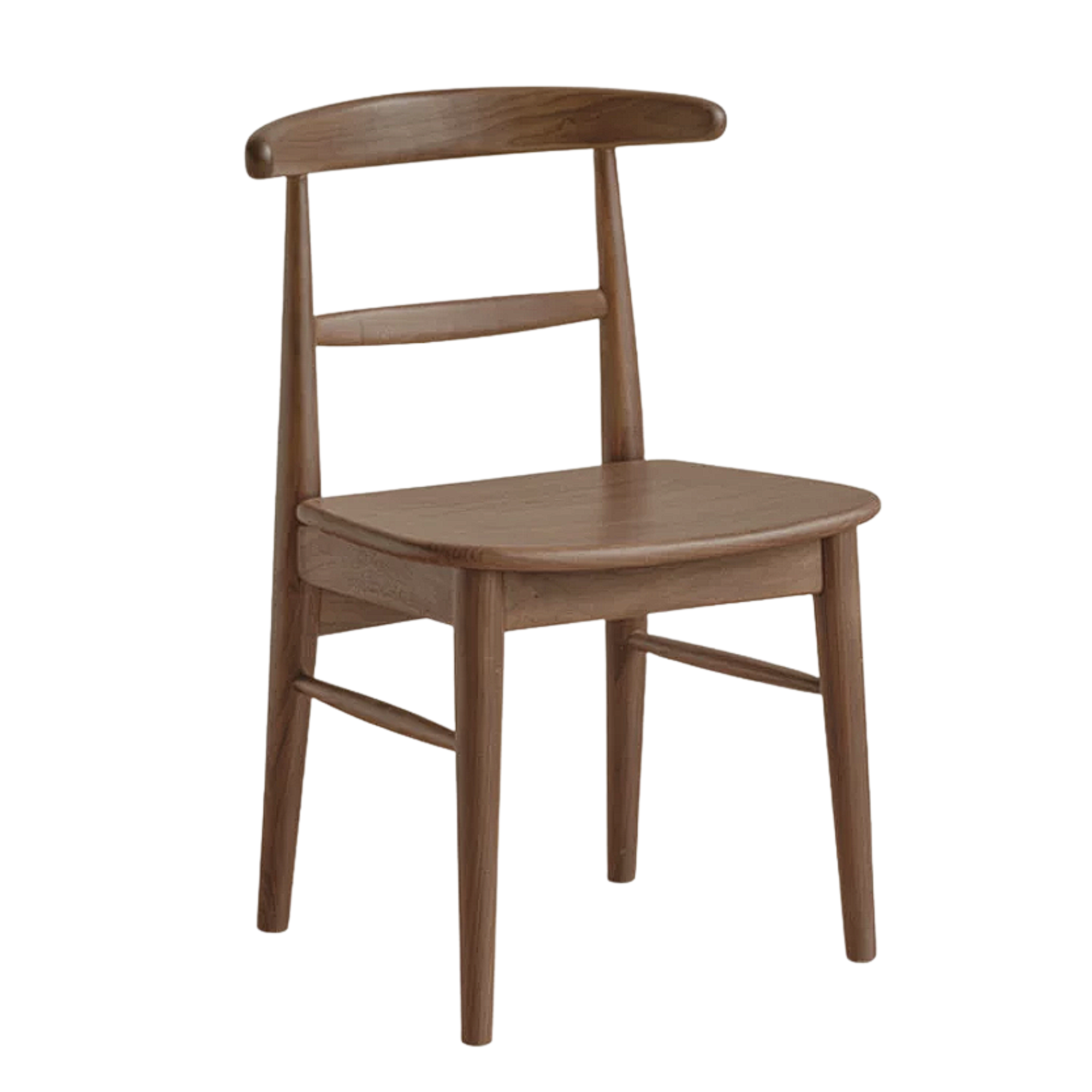 4 pcs -Black Walnut, Ash Solid Wood Wishbone Dining Chair with Cushion Seat
