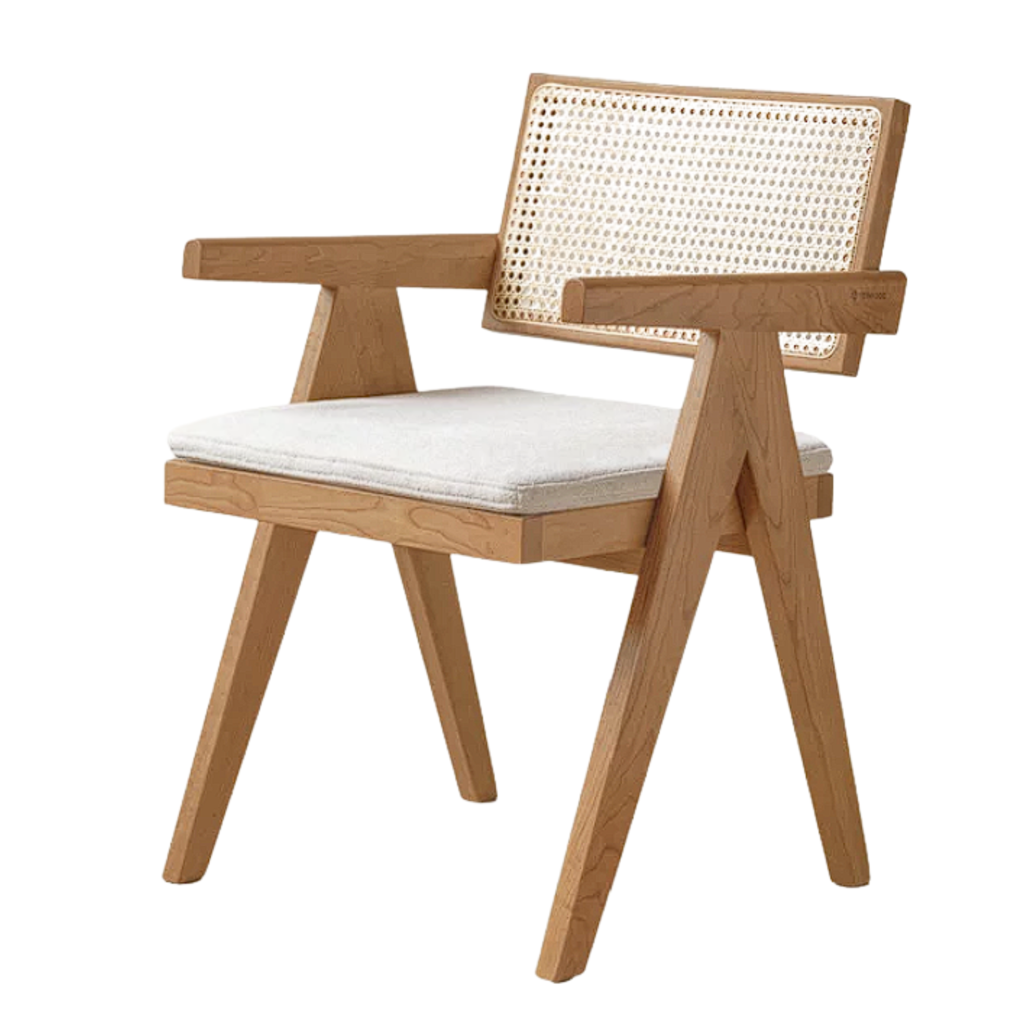 Black Walnut, Ash, Oak, Cherry Solid Wood Light Luxury Rattan Chair