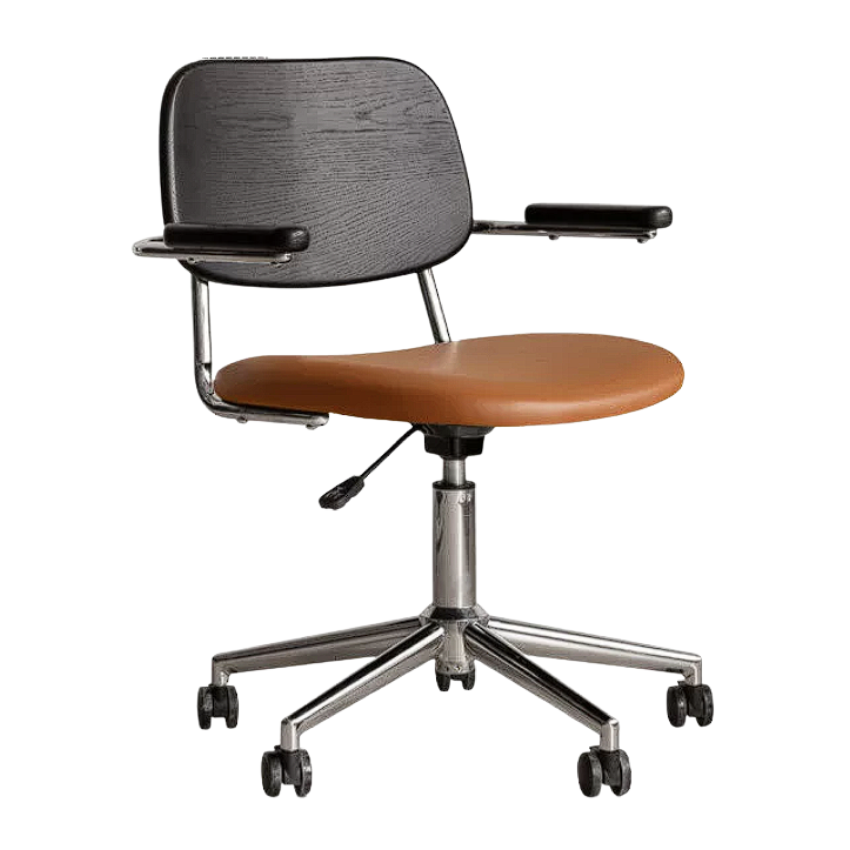 Beech Solid Wood Adjustable Office Chair, Bauhaus Style
