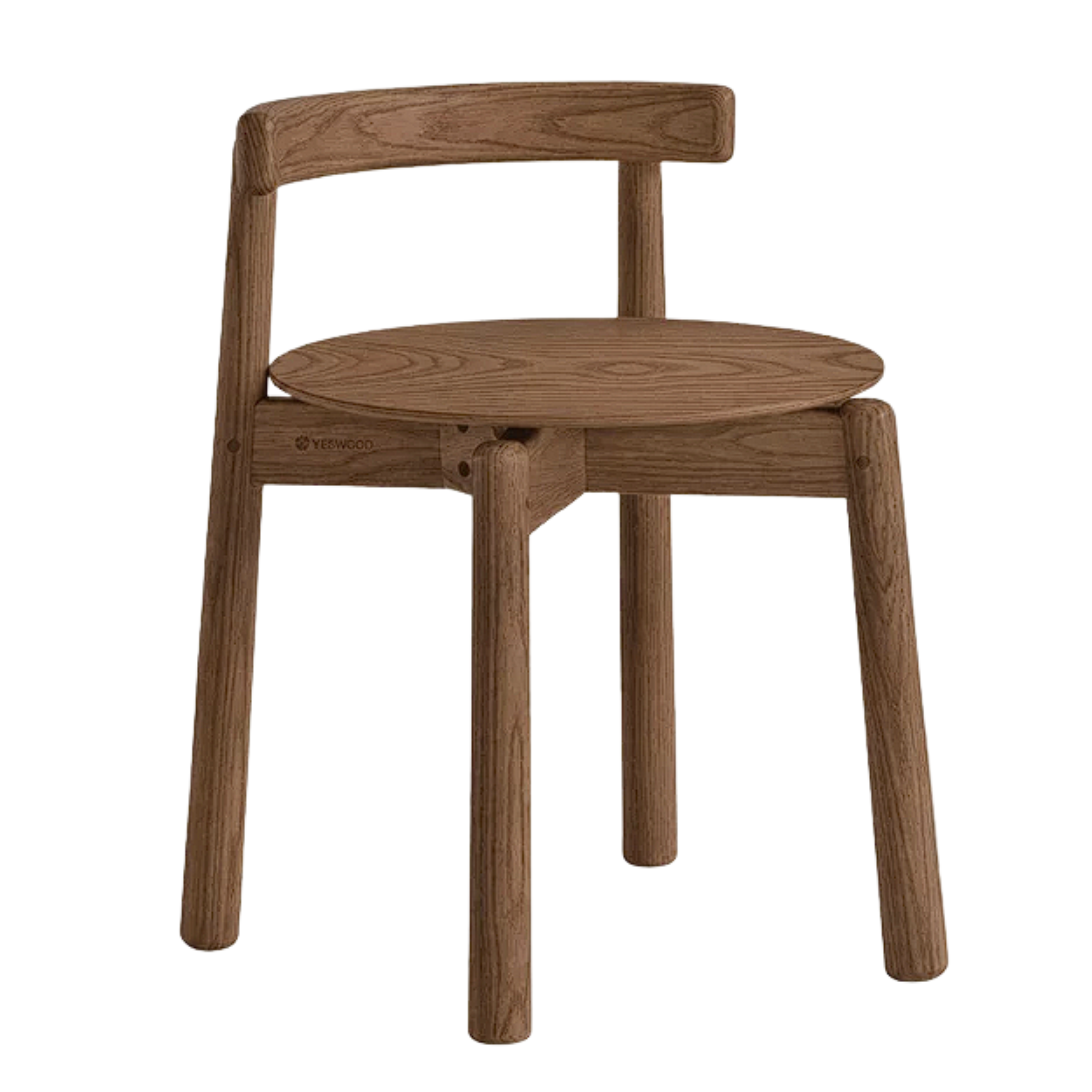 Black Walnut, Oak, Ash Solid Wood, Solid Rubberwood Rotating Modern Soft Makeup Stool
