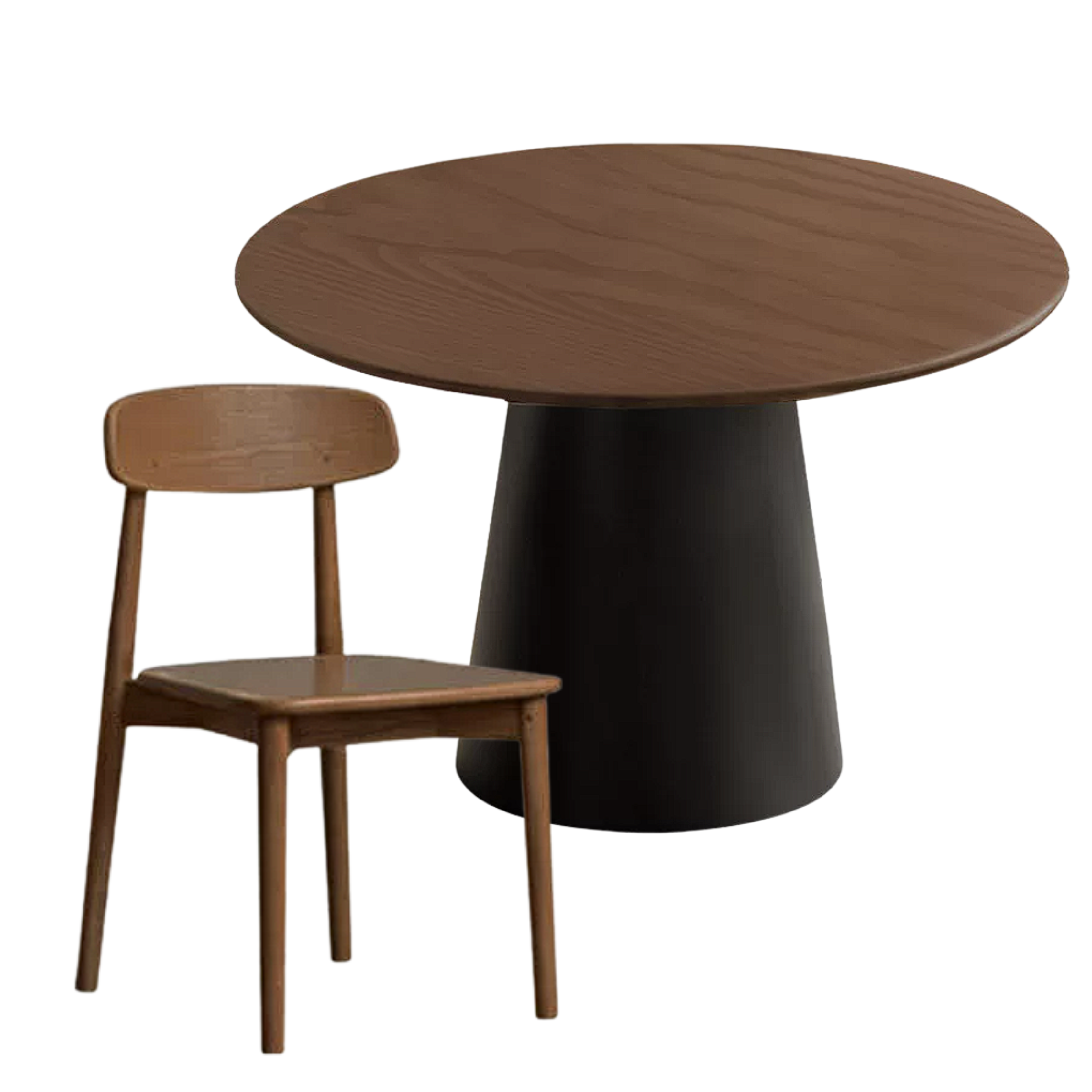 Black Walnut, Oak Solid Wood, Golden Pearwood, Sandalwood Rock Slab Round Dining Table