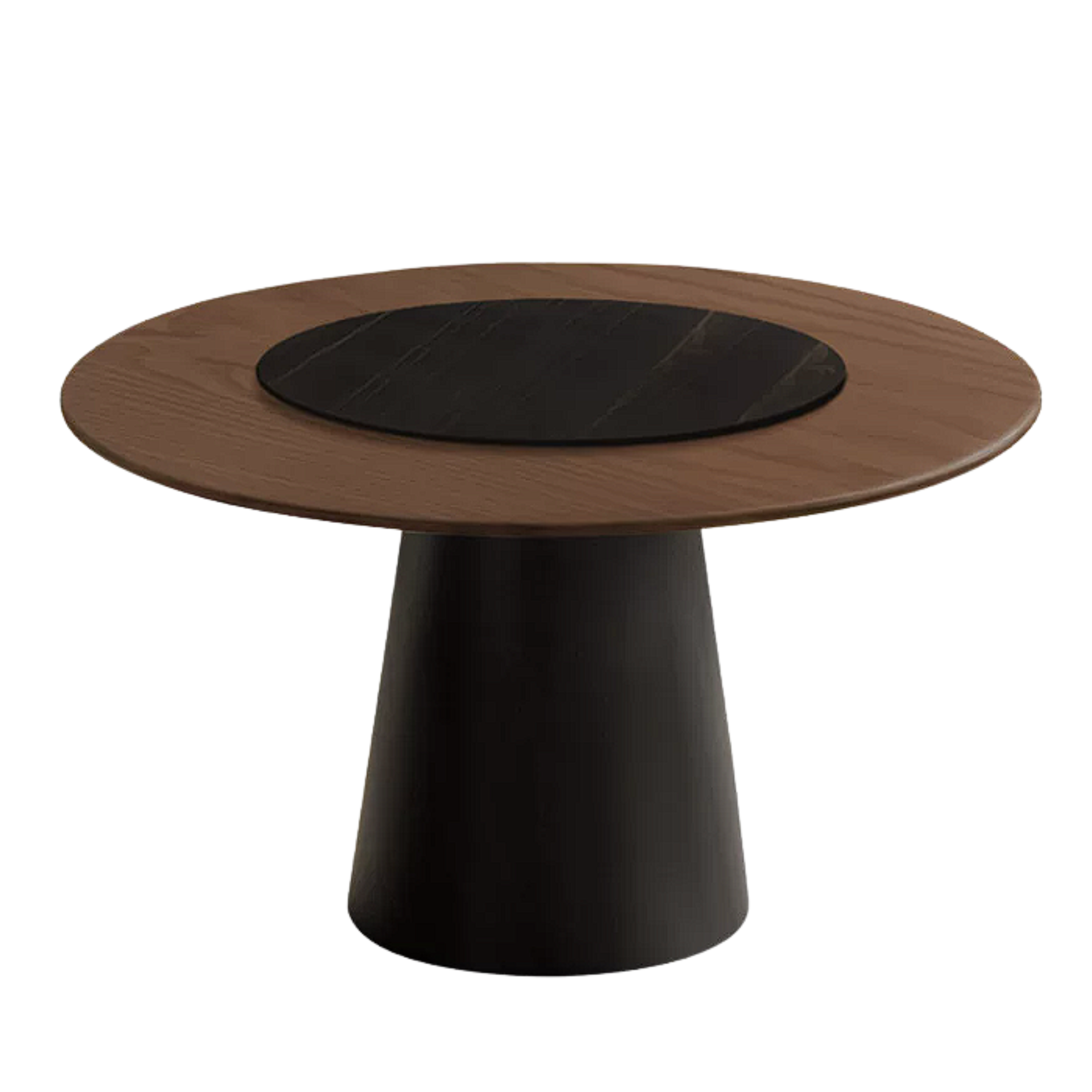 Black Walnut, Oak Solid Wood, Golden Pearwood, Sandalwood Rock Slab Round Dining Table