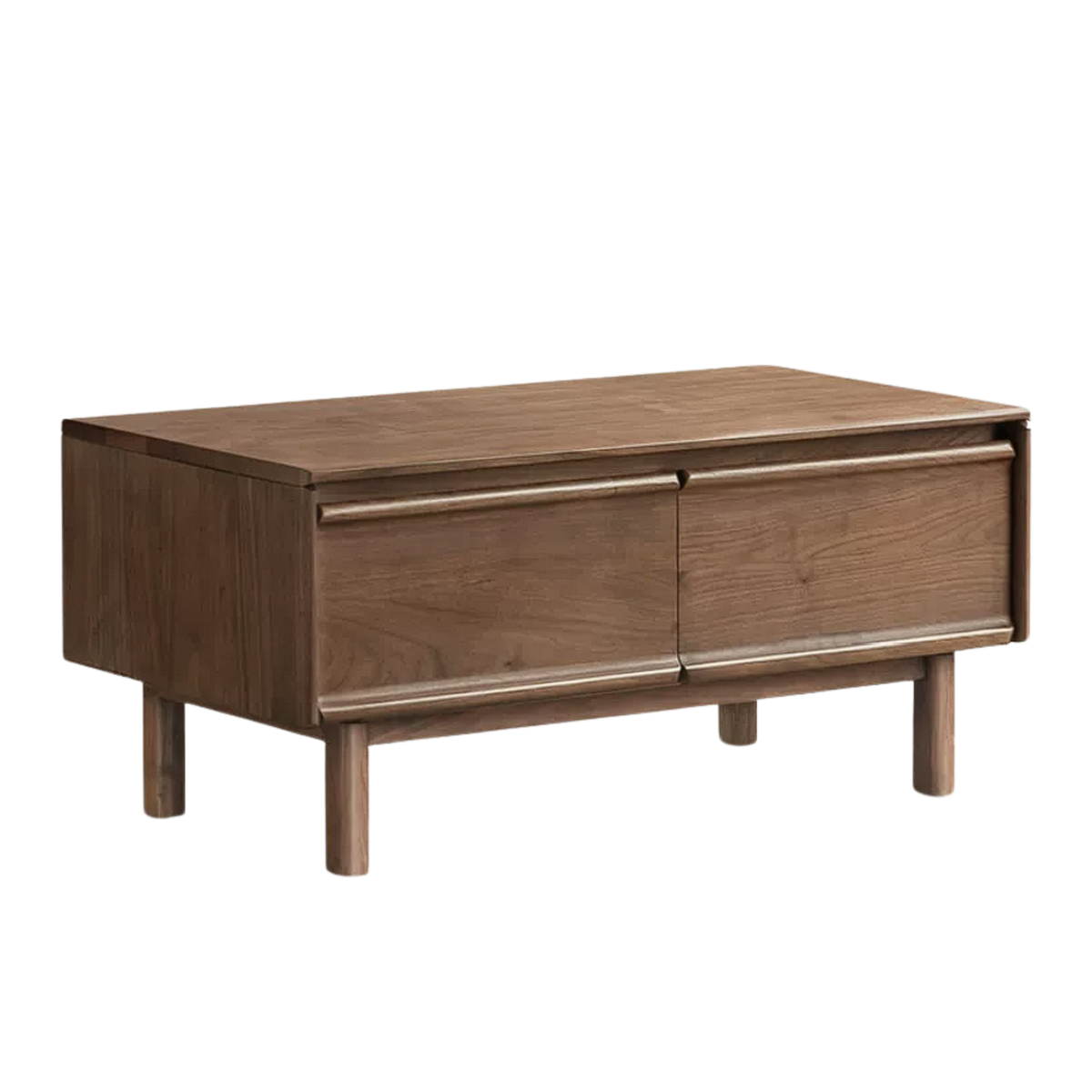 Black Walnut, Ash, Oak Solid Wood, Solid Longan Hardwood Modern Coffee Table